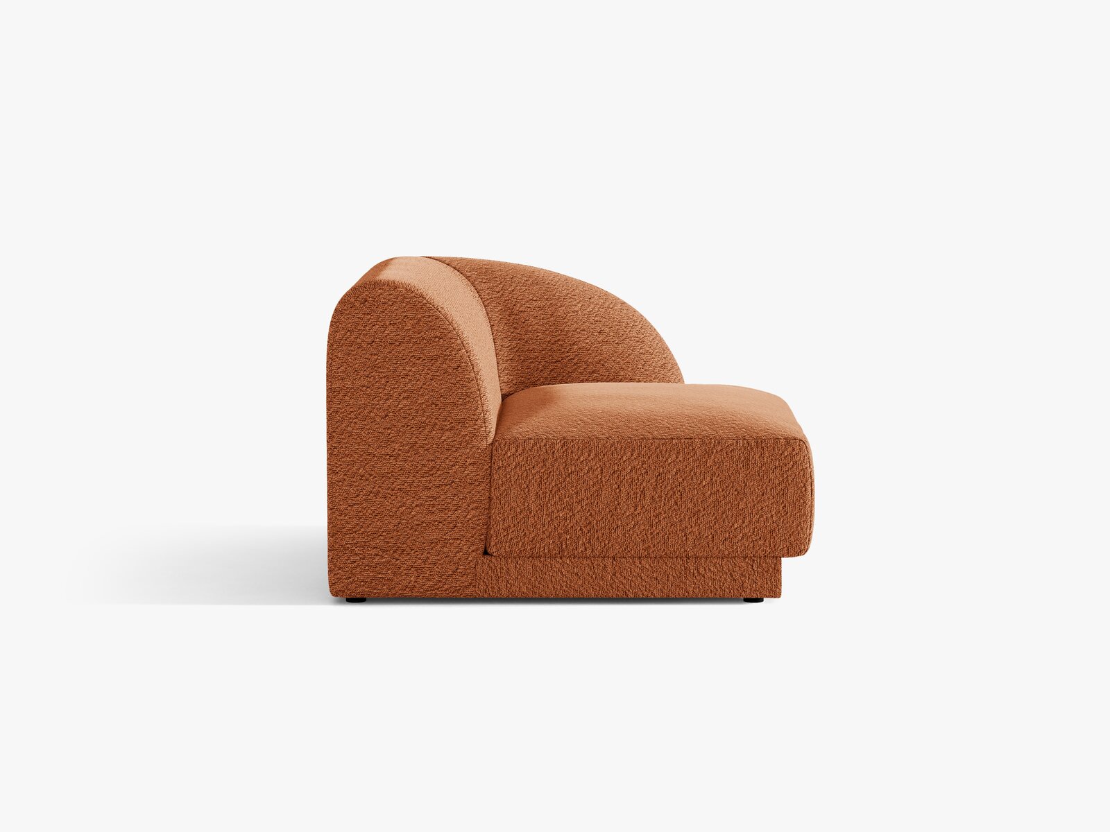 Micadoni Eckmodul Miley 1-Sitzer Boucle Baloo Terrakotta Rechts