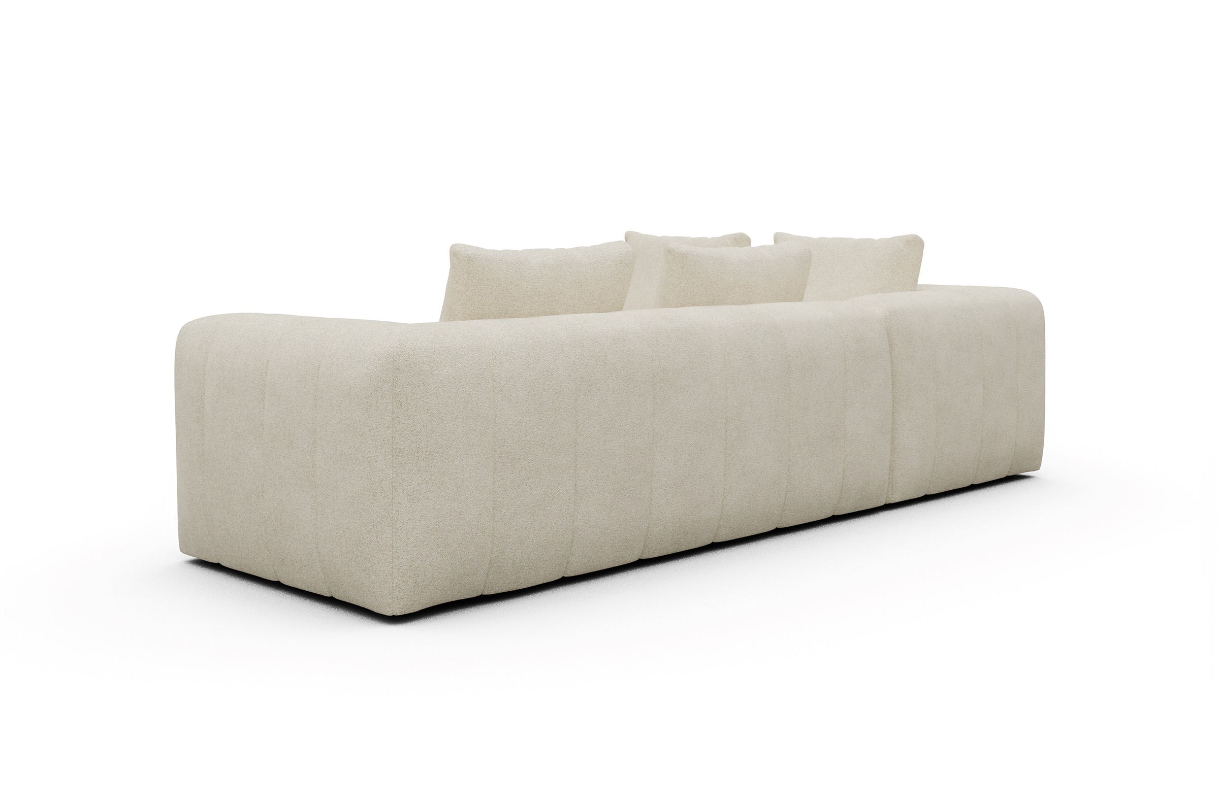Ecksofa Hugo 2x 2,5-Sitzer Armlehne rechts Boucle-Off-White