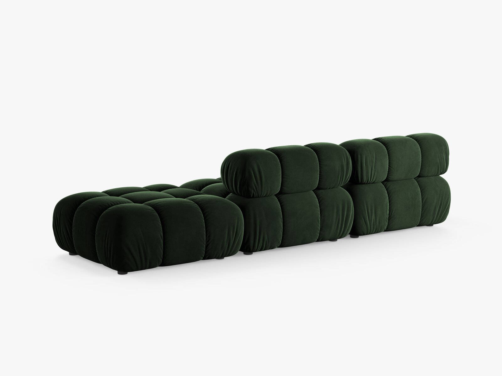 Micadoni Modulares Sofa Bellis 4-Sitzer Rechts Samt Venus Flaschengrün