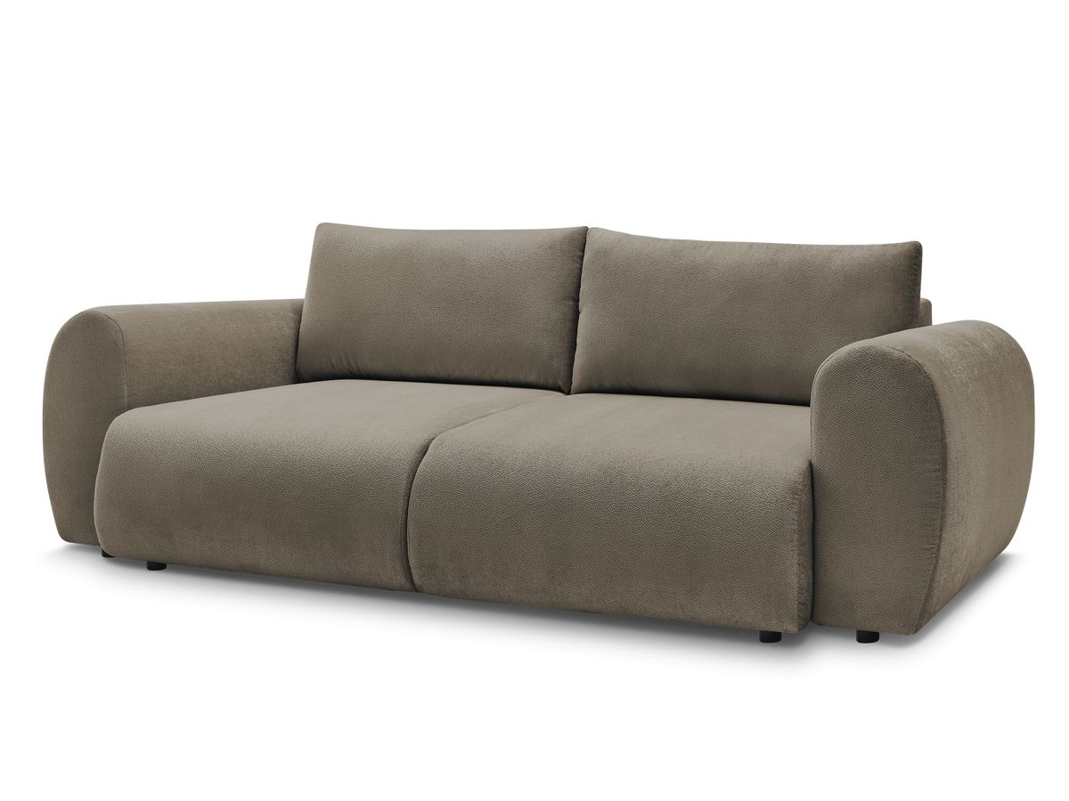 Bobochic Lucien Schlafsofa 3-Sitzer mit Bettkasten Stoff Taupe