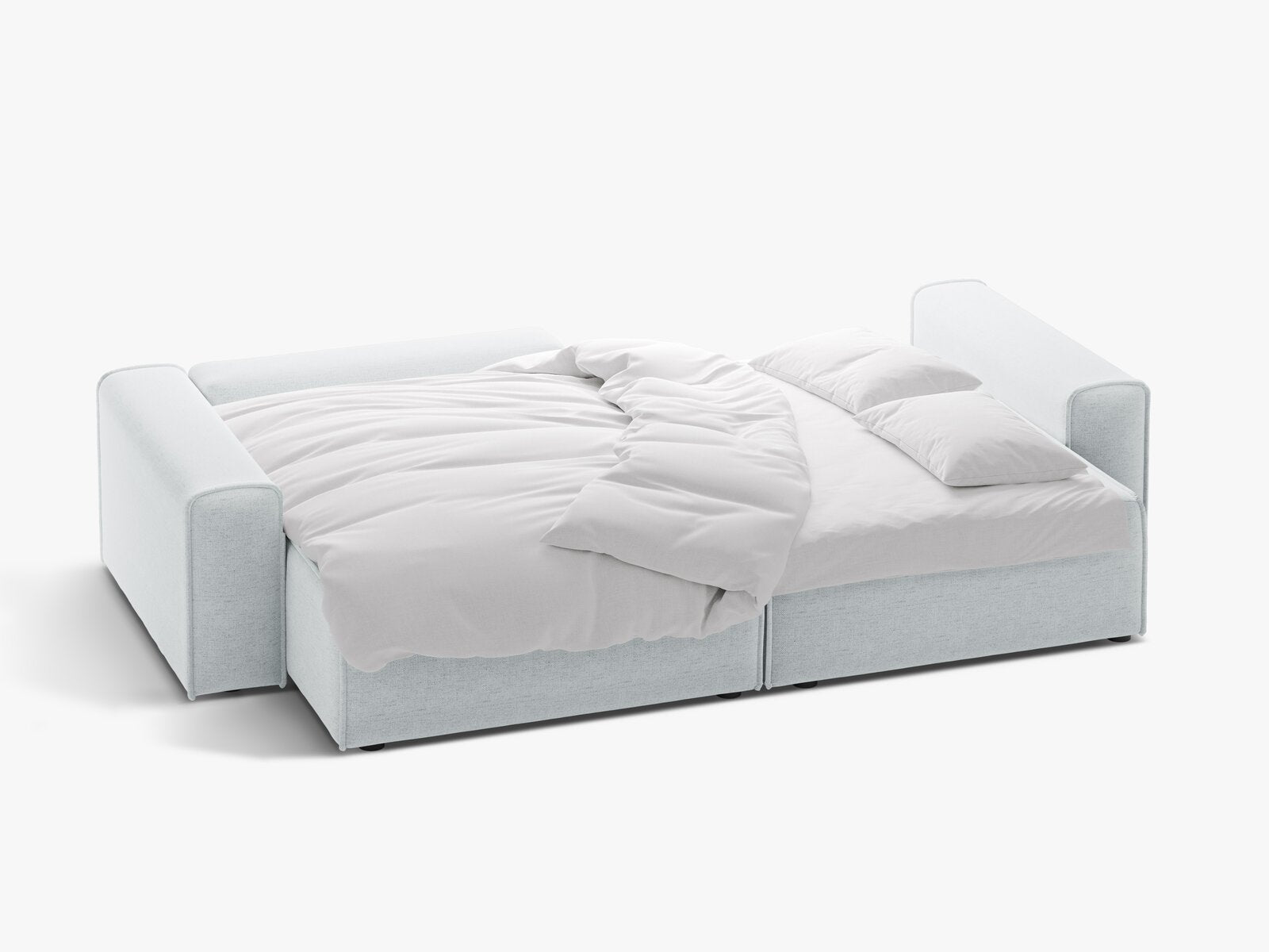 Micadoni Ecksofa Victor 3-Sitzer mit Schlaffunktion Links Strukturierter Stoff Hellgrau