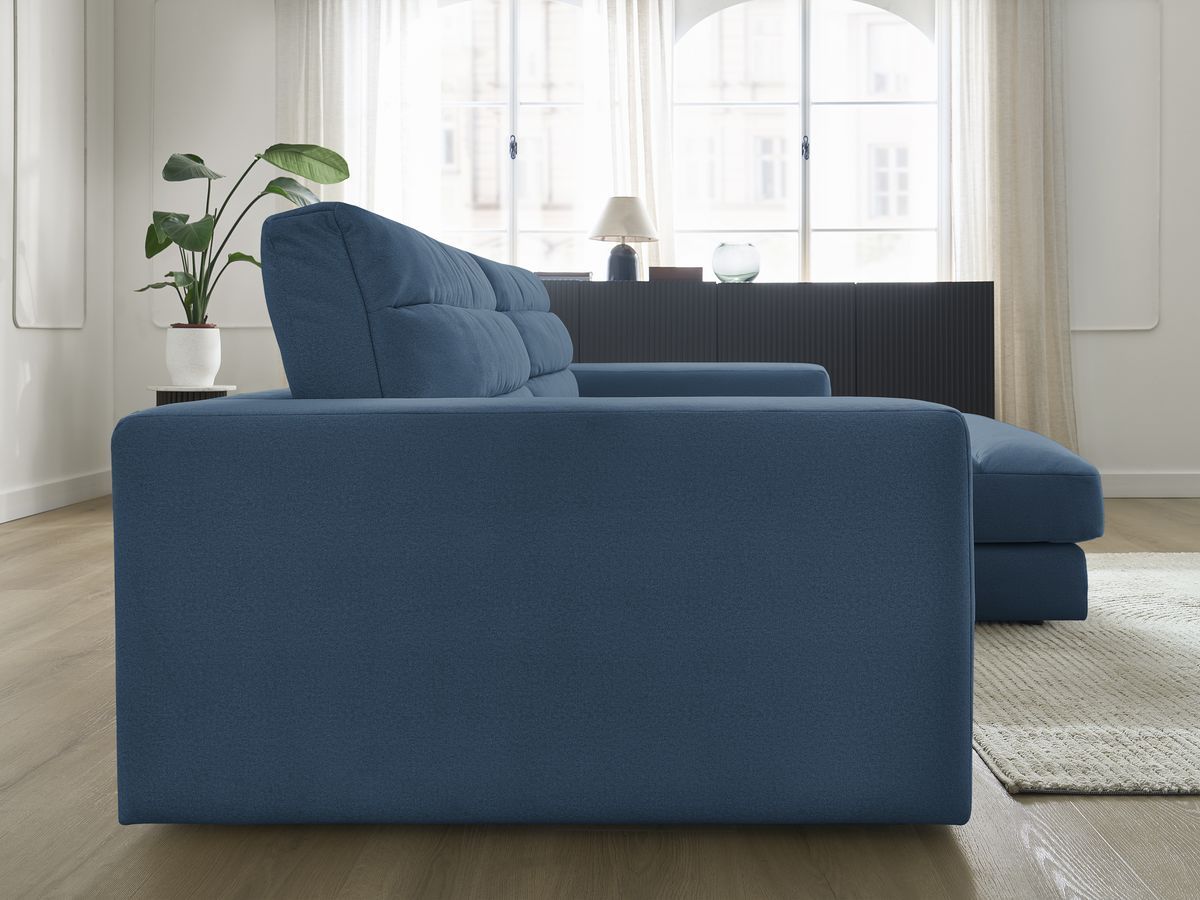 Bobochic Sierra Ecksofa Samt Dunkelblau Ecke rechts