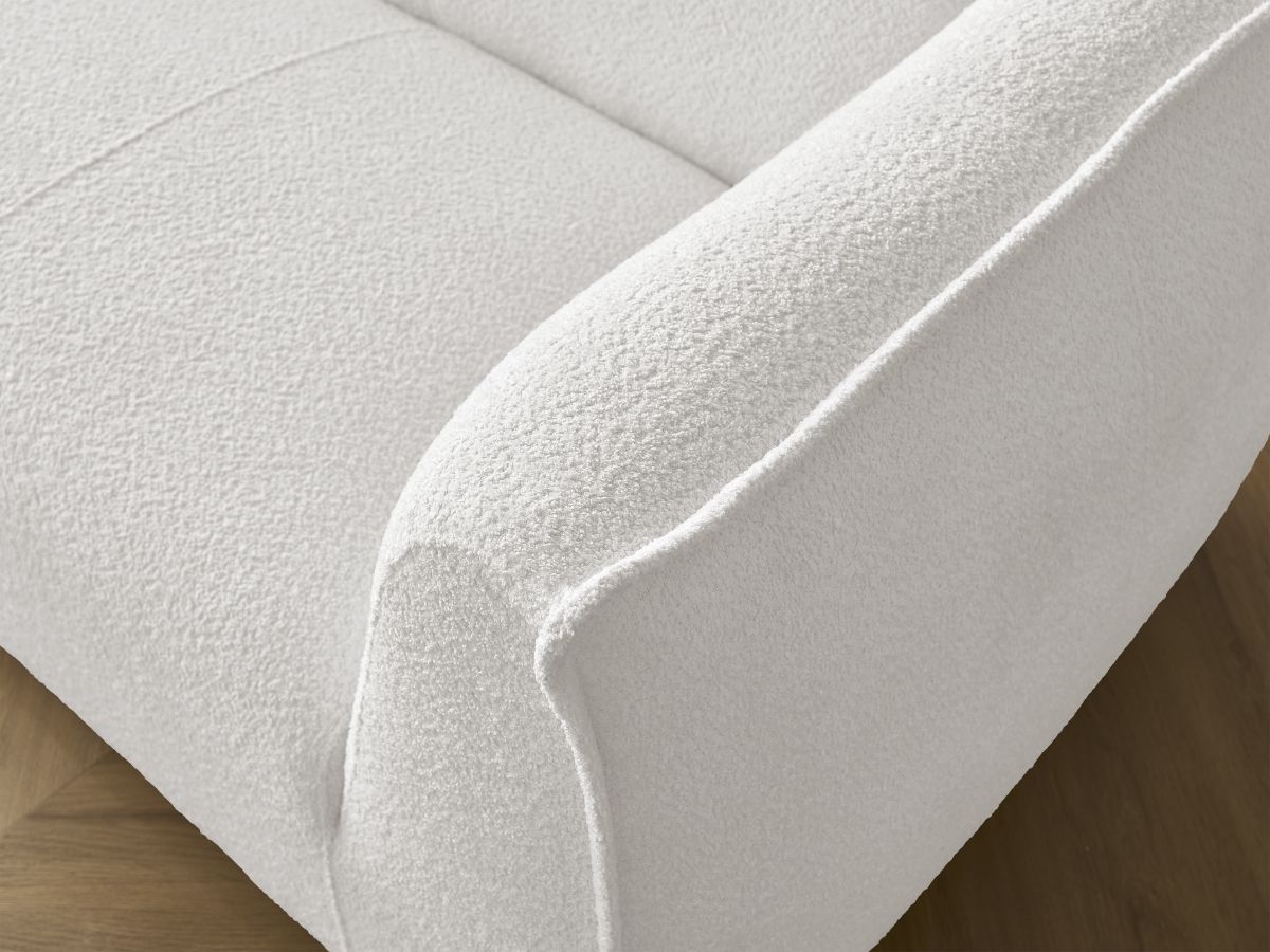 Bobochic Giorgia Sofa 3-Sitzer Bouclé-Stoff Weiß