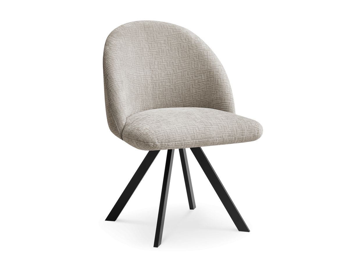 Bobochic Lalie Esszimmerstuhl mit Sternfuß Strukturstoff Beige