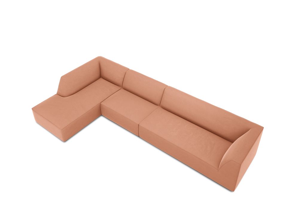 Cosmopolitan Design Ecksofa Siena 5-Sitzer Samt Salvador Rosa Links