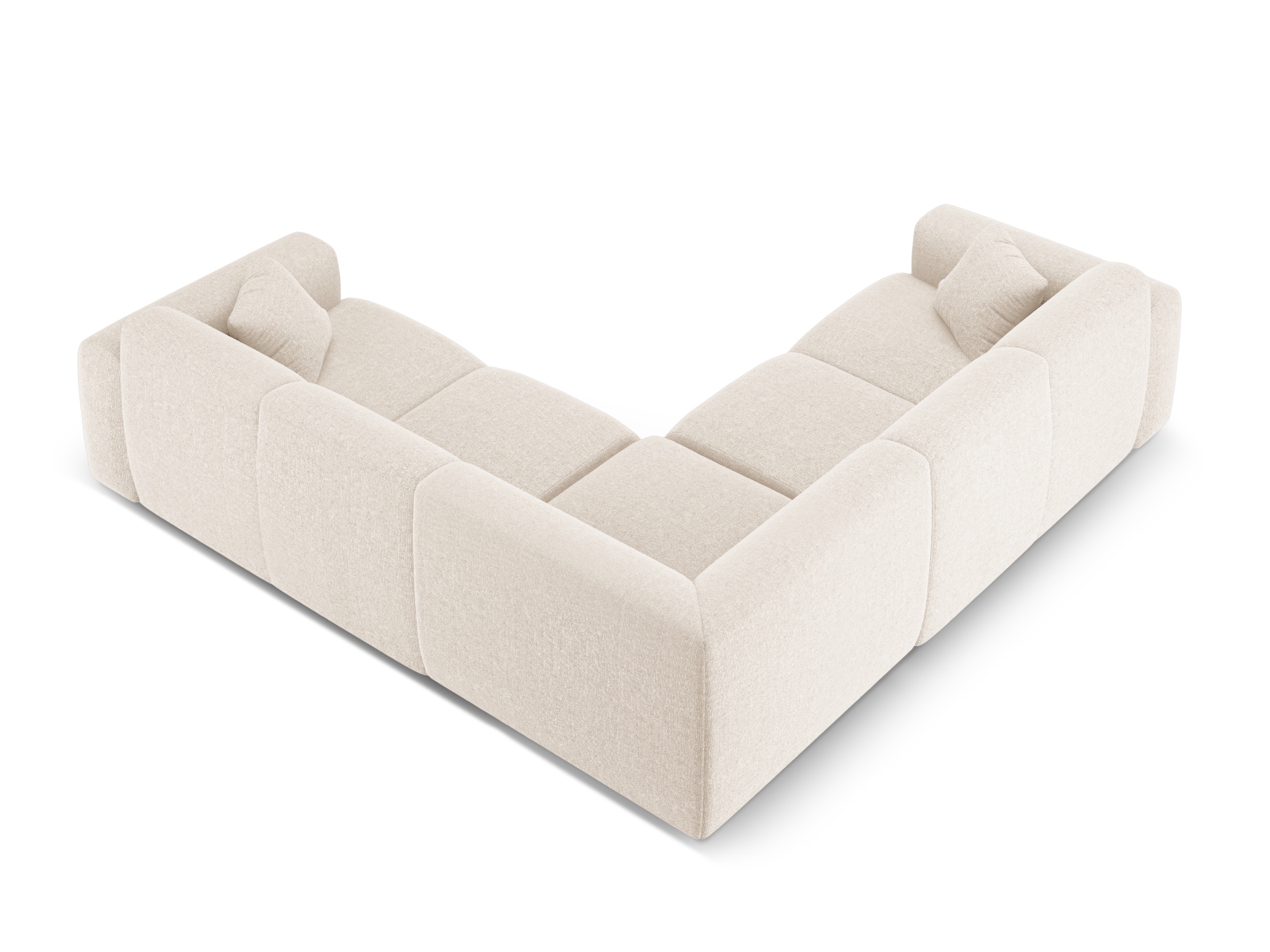 Cosmopolitan Design Symmetrisches Ecksofa Nolio 5-Sitzer Chenille Haga Helles Beige