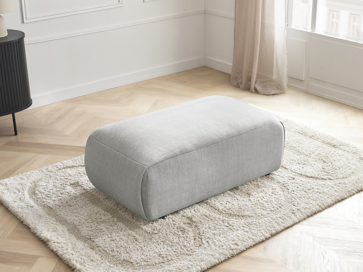 Bobochic Jana Pouf 63 × 114 cm Samt Hellgrau