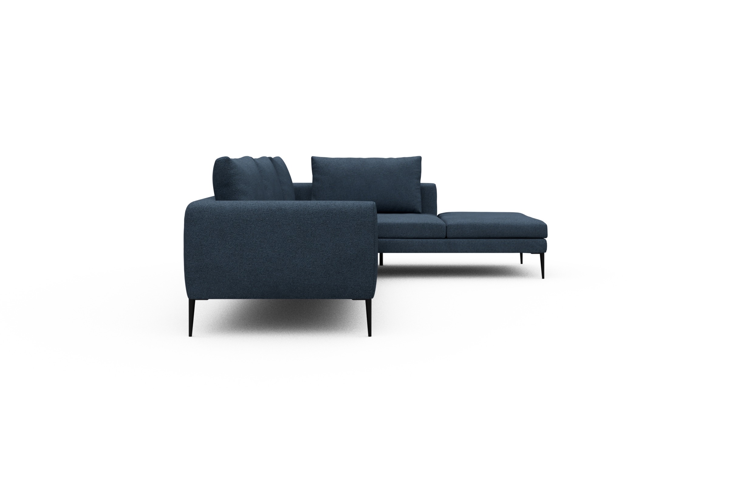 Ecksofa Paul Relax-Ecke links mit 3-Sitzer Boucle-Blue