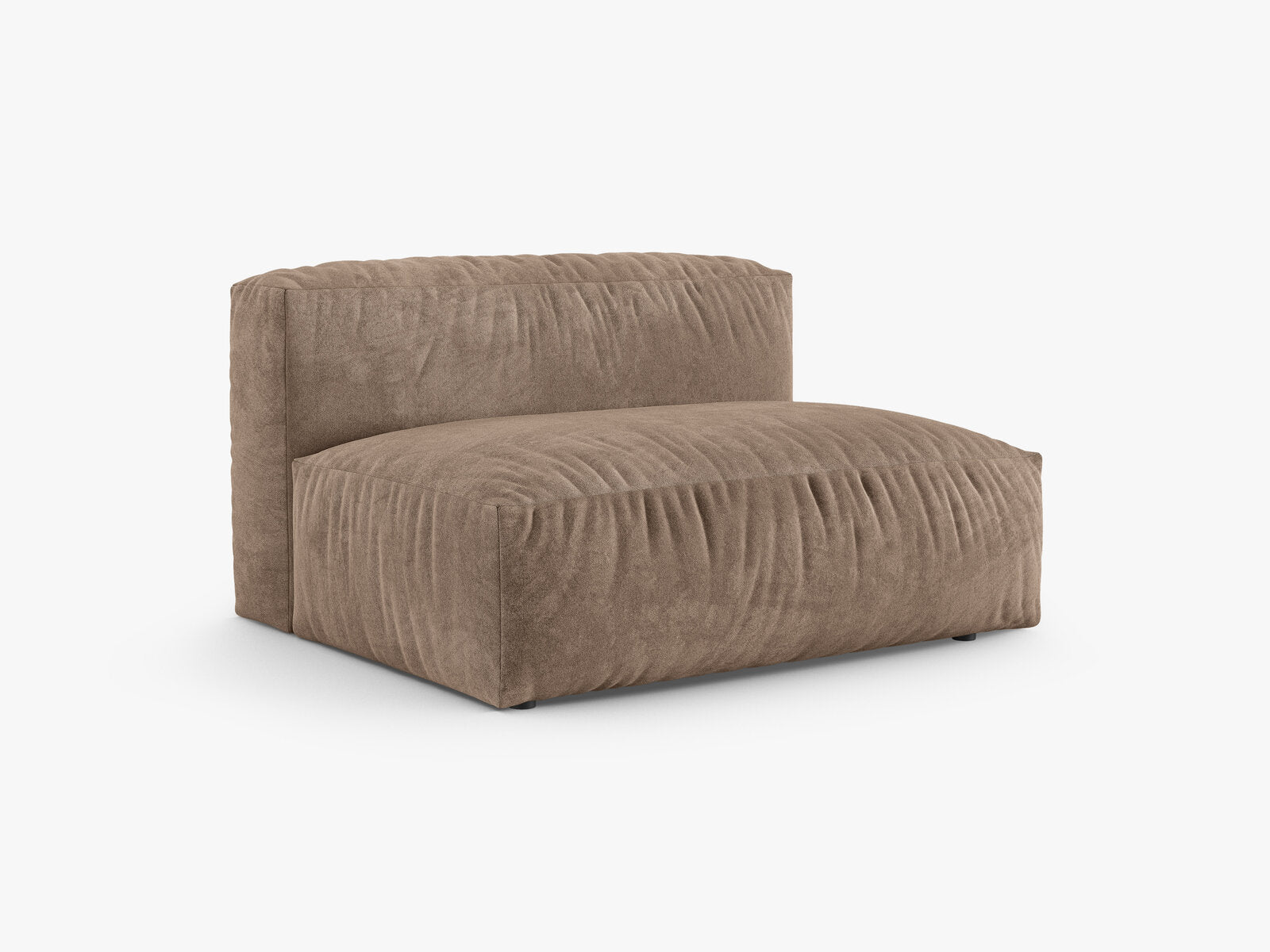 Micadoni Mittelmodul Martina 1-Sitzer Groß 90cm Sitztiefe Samt Vogue Dunkelbeige