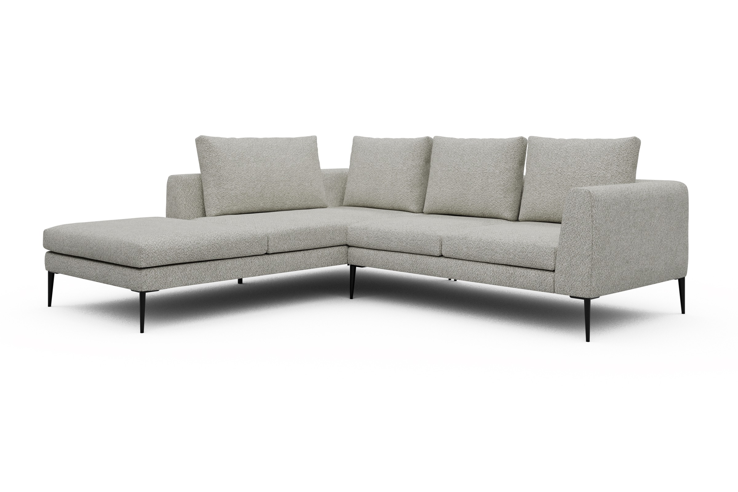 Ecksofa Paul Relax-Ecke links mit 2-Sitzer Vanora-Warm-Sand