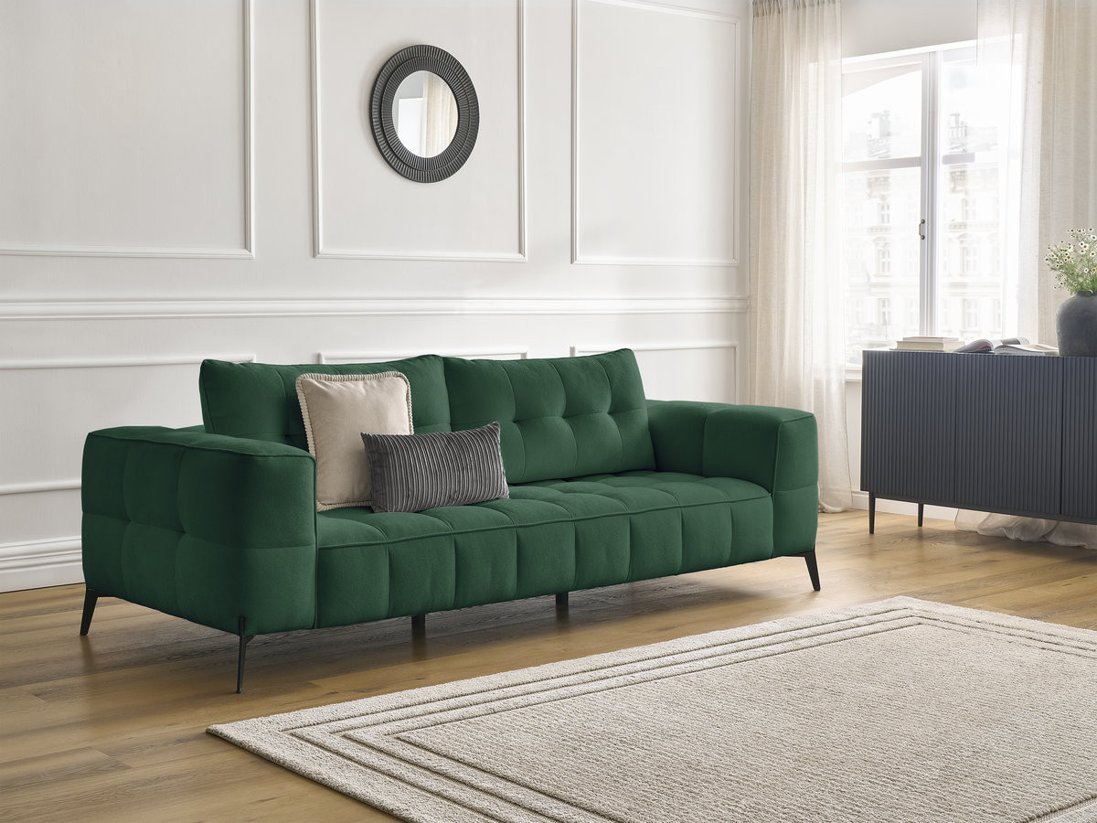 Bobochic Anis Sofa 3-Sitzer Strukturstoff Grün