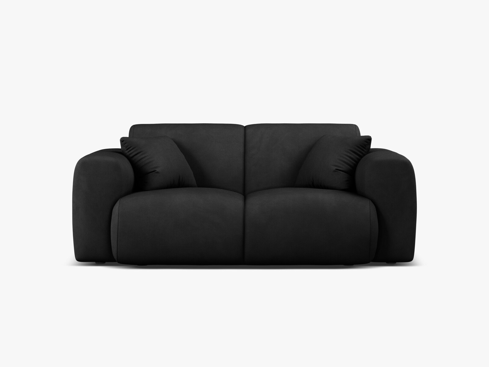 Micadoni Sofa Molino 2-Sitzer Strukturierter Stoff Rebel Schwarz