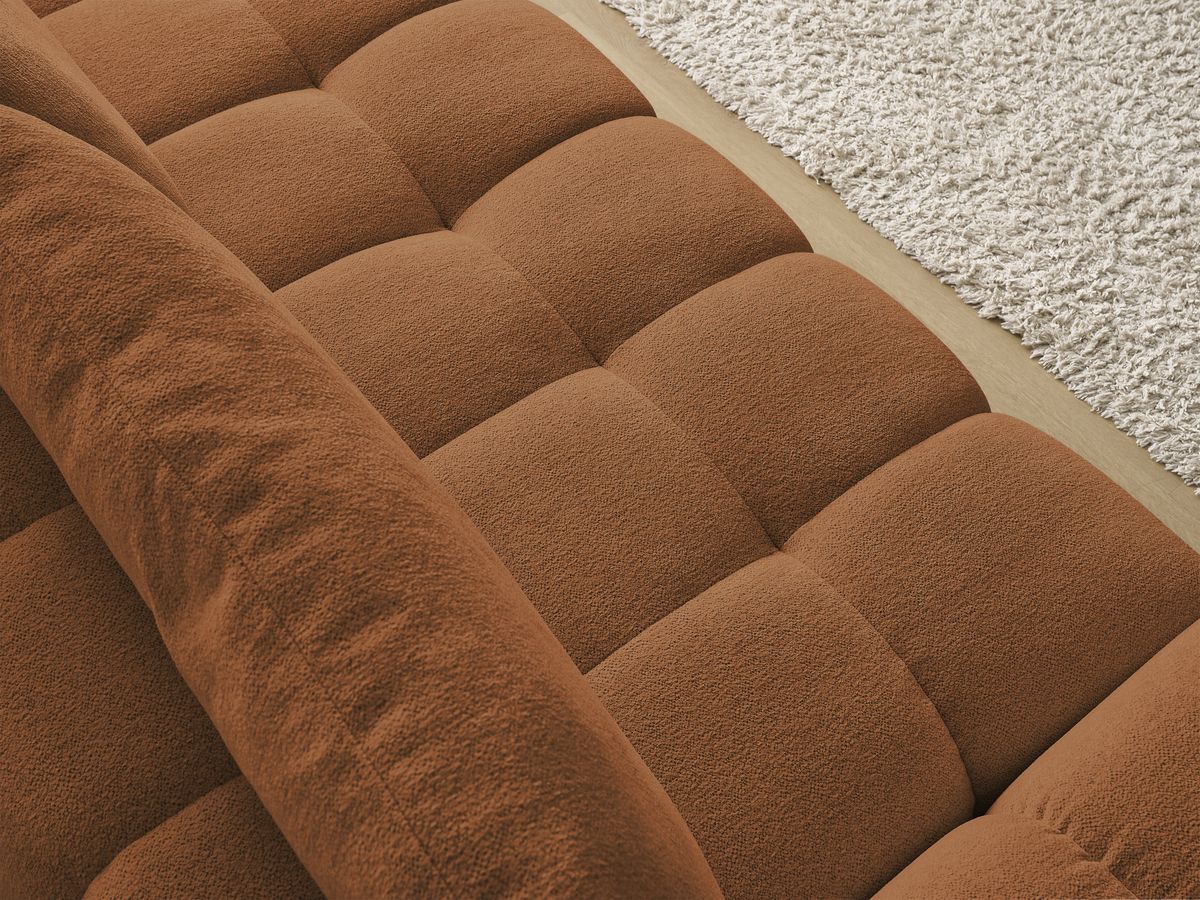 Bobochic Everest Sofa 3-Sitzer, 2 Kissen Melange-Stoff Orange