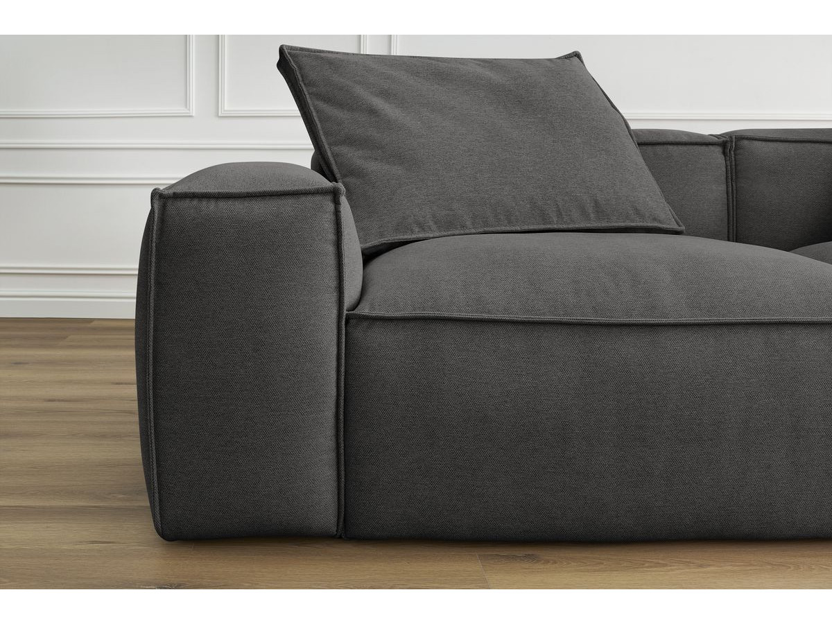 Bobochic Boheme Sofa 3-Sitzer Melange-Stoff Dunkelgrau