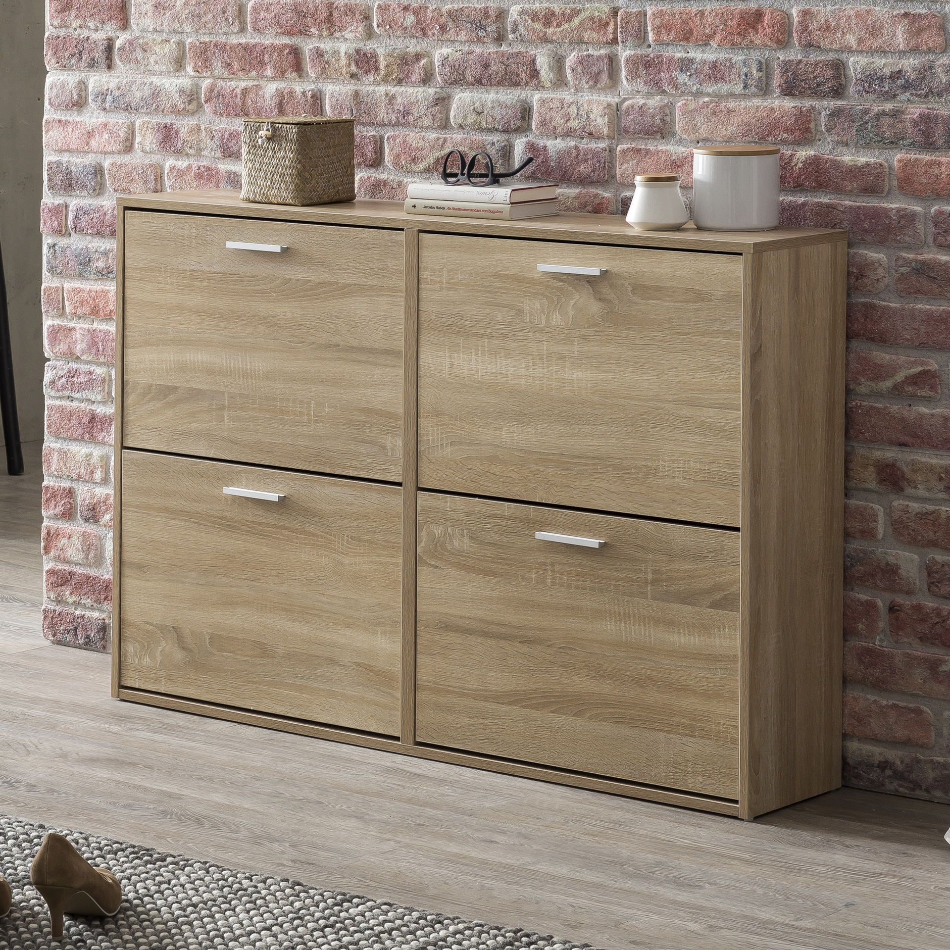 Schuhschrank Volda Sonoma 120 × 24 × 81 cm