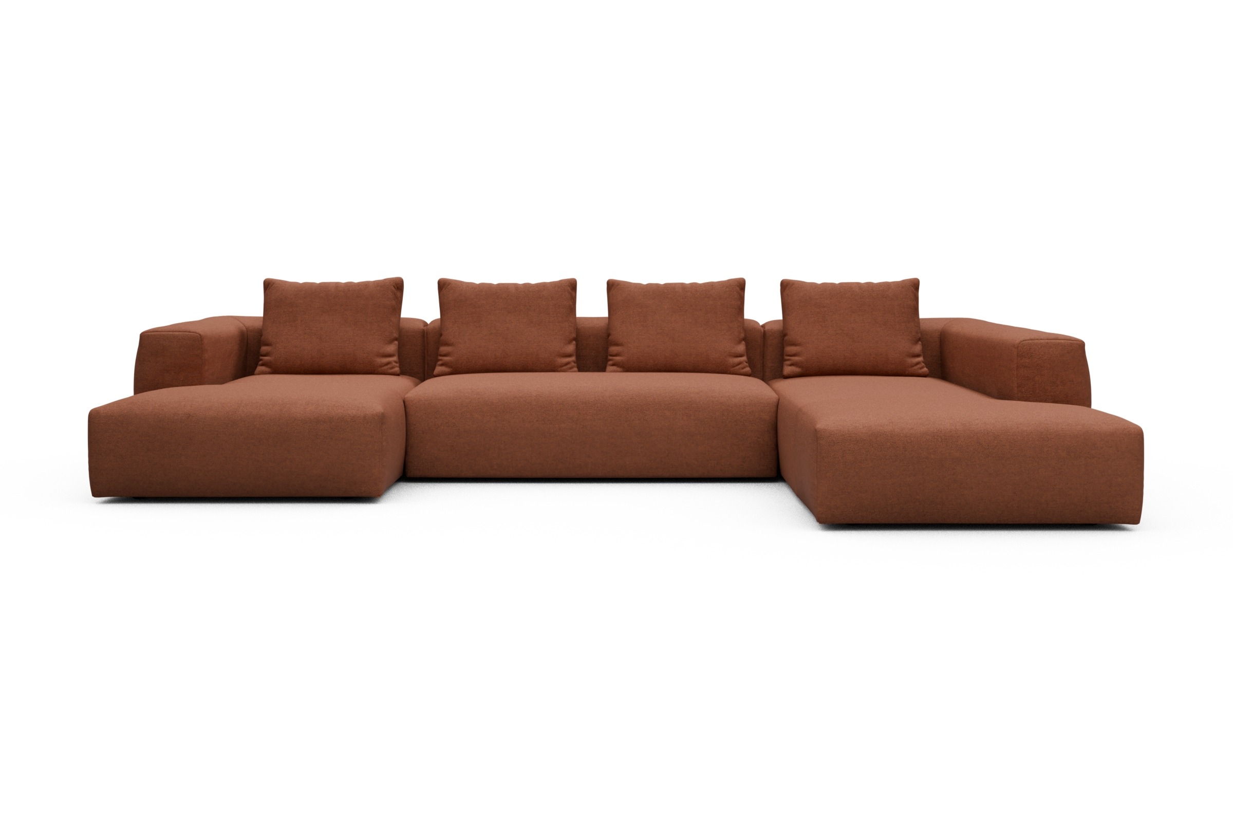 Skandi Home Wohnlandschaft Fred Relax-Ecke rechts mit 2-Sitzer und Chaiselongue links Weda-Rust moebelfaktor