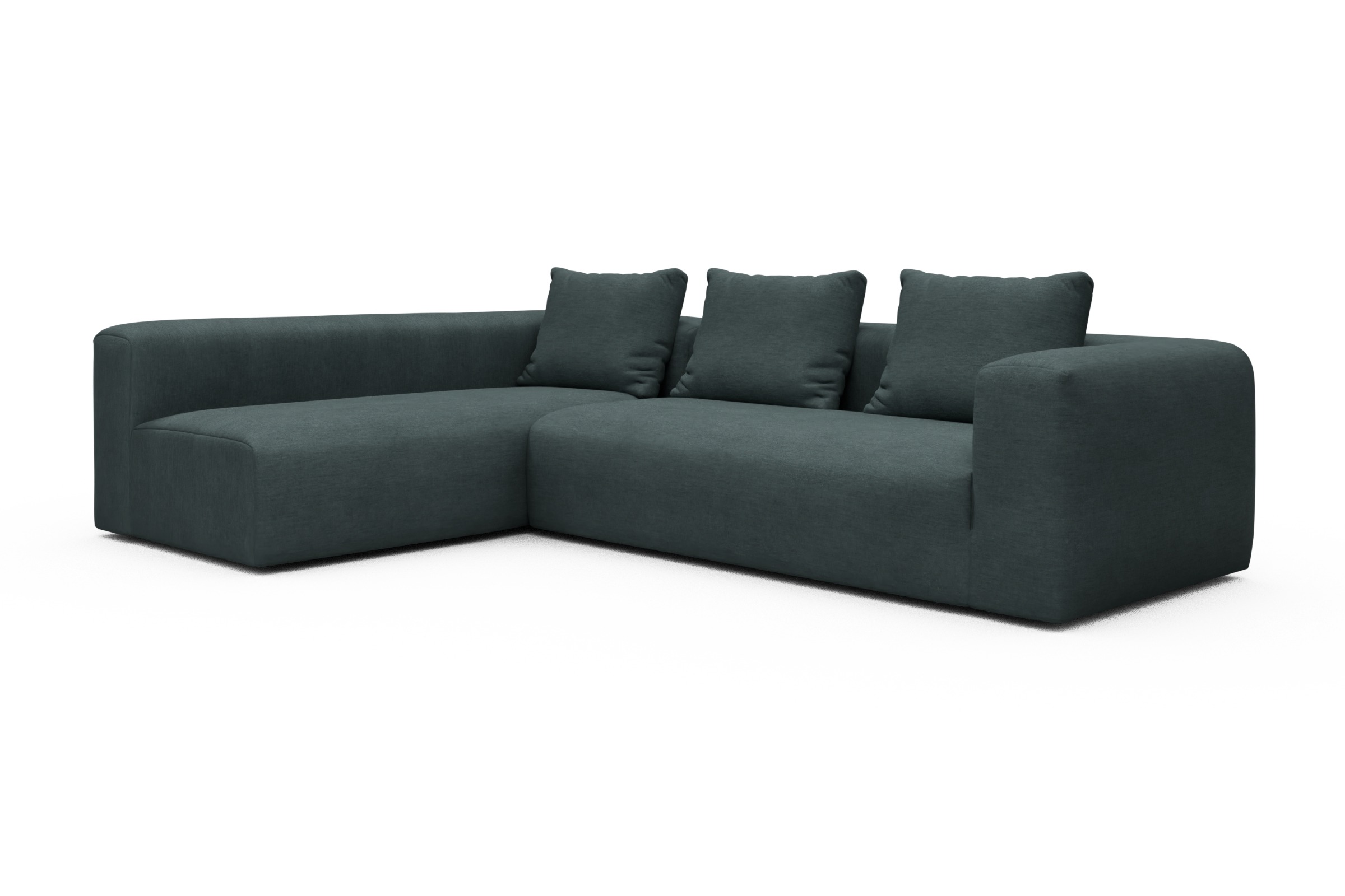 Ecksofa Fred 2x 2,5-Sitzer links offen Vivus-Blue