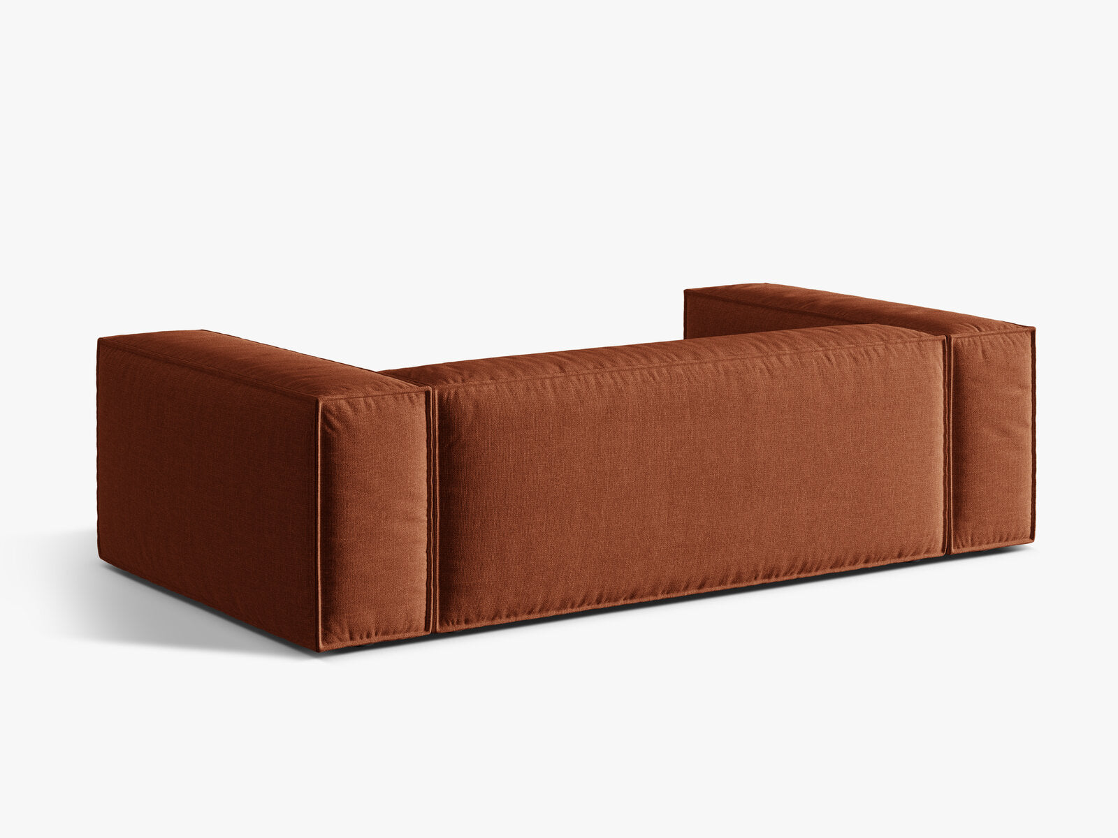Micadoni Sofa Nuria 3-Sitzer Strukturierter Stoff Ziegel