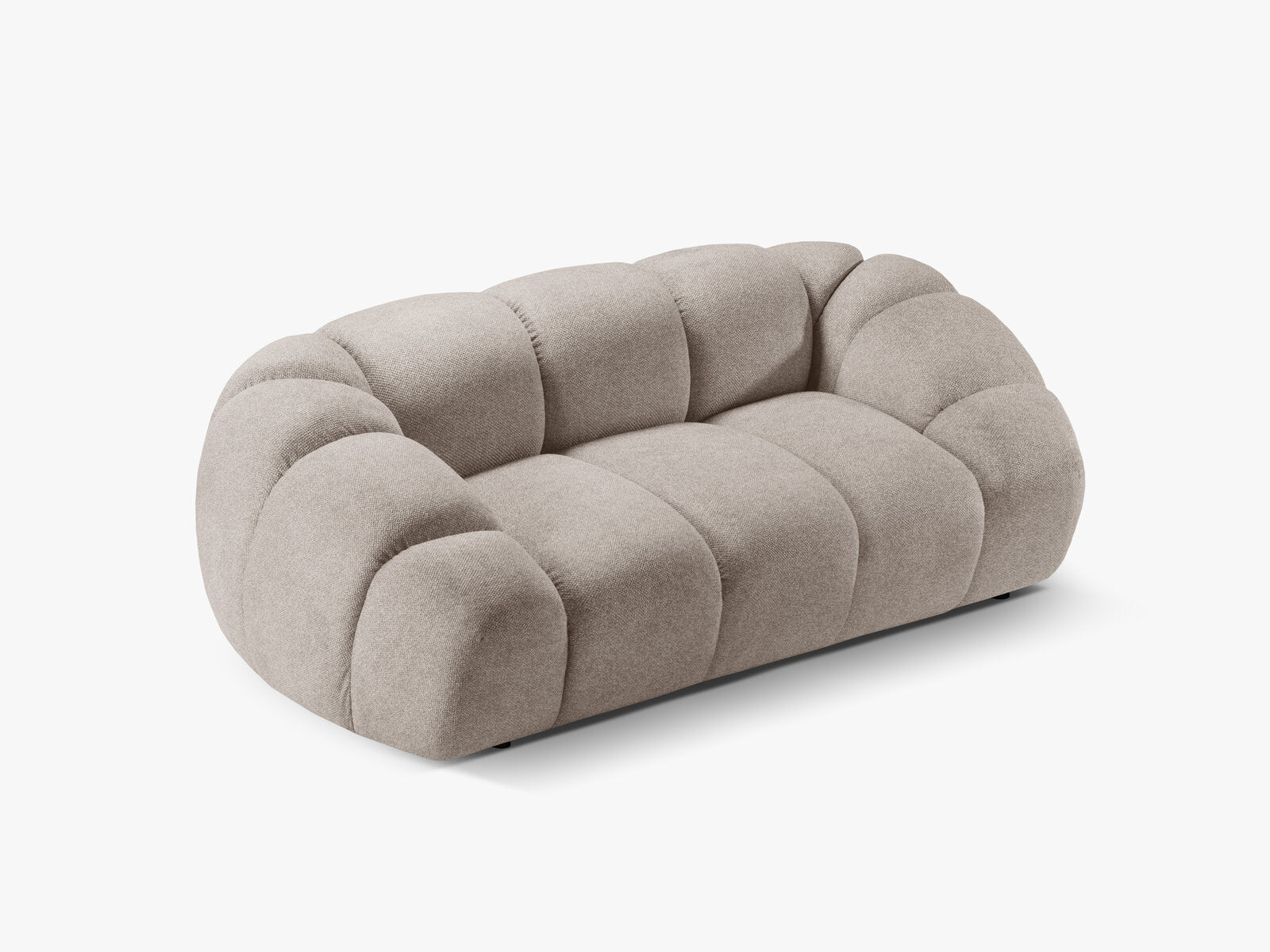 Micadoni Sofa Diana 2-Sitzer Strukturierter Samtstoff Dunkelbeige