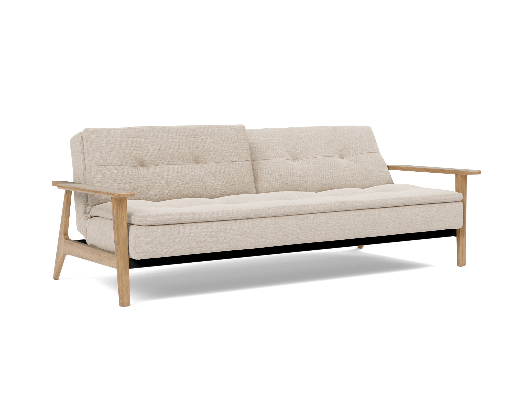 Schlafsofa Dublexo Frej Webstoff Blida 612-Sand-Grey