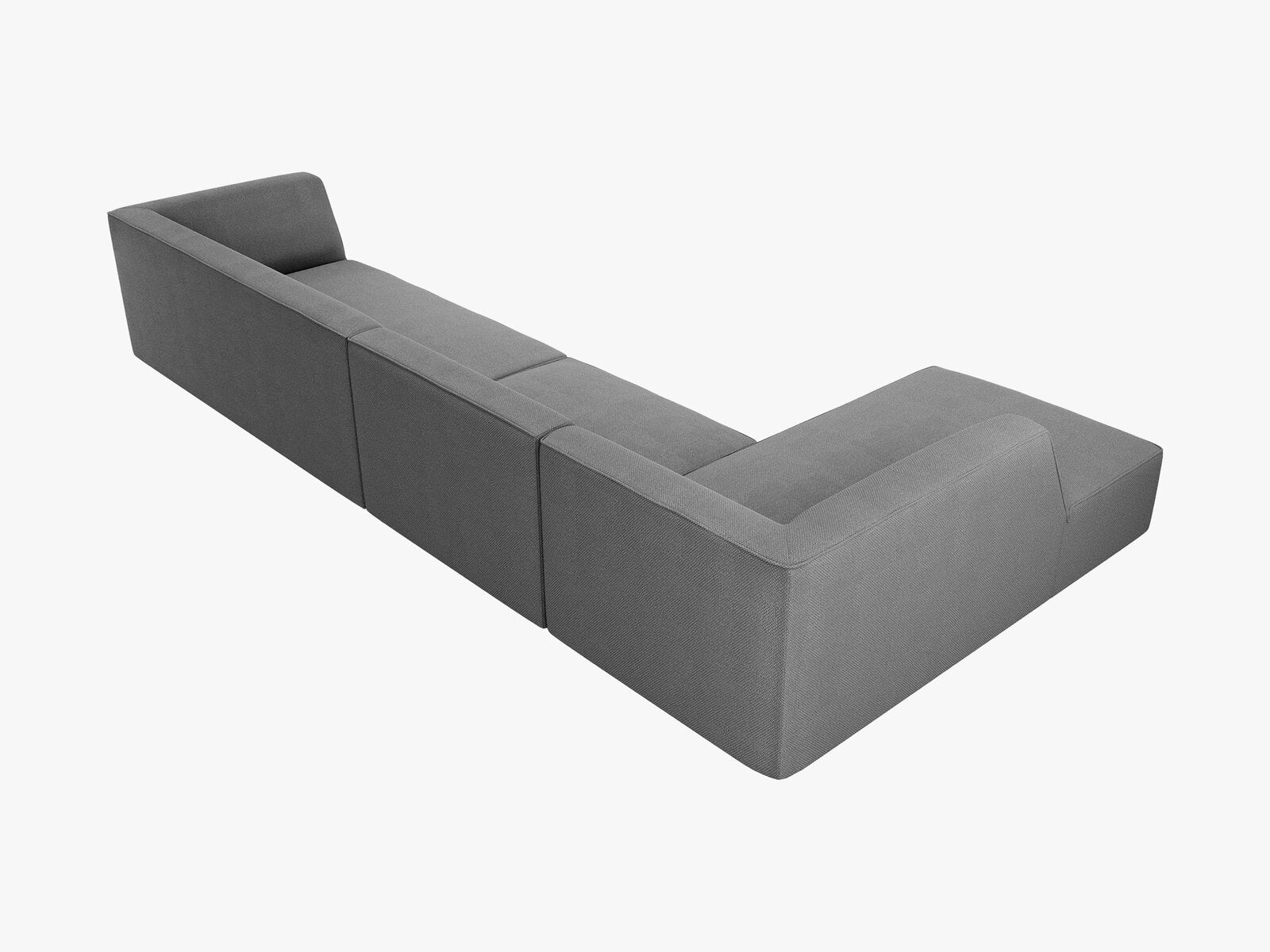 Micadoni Ecksofa Ruby 5-Sitzer Links Strukturierter Stoff Ottawa Grau