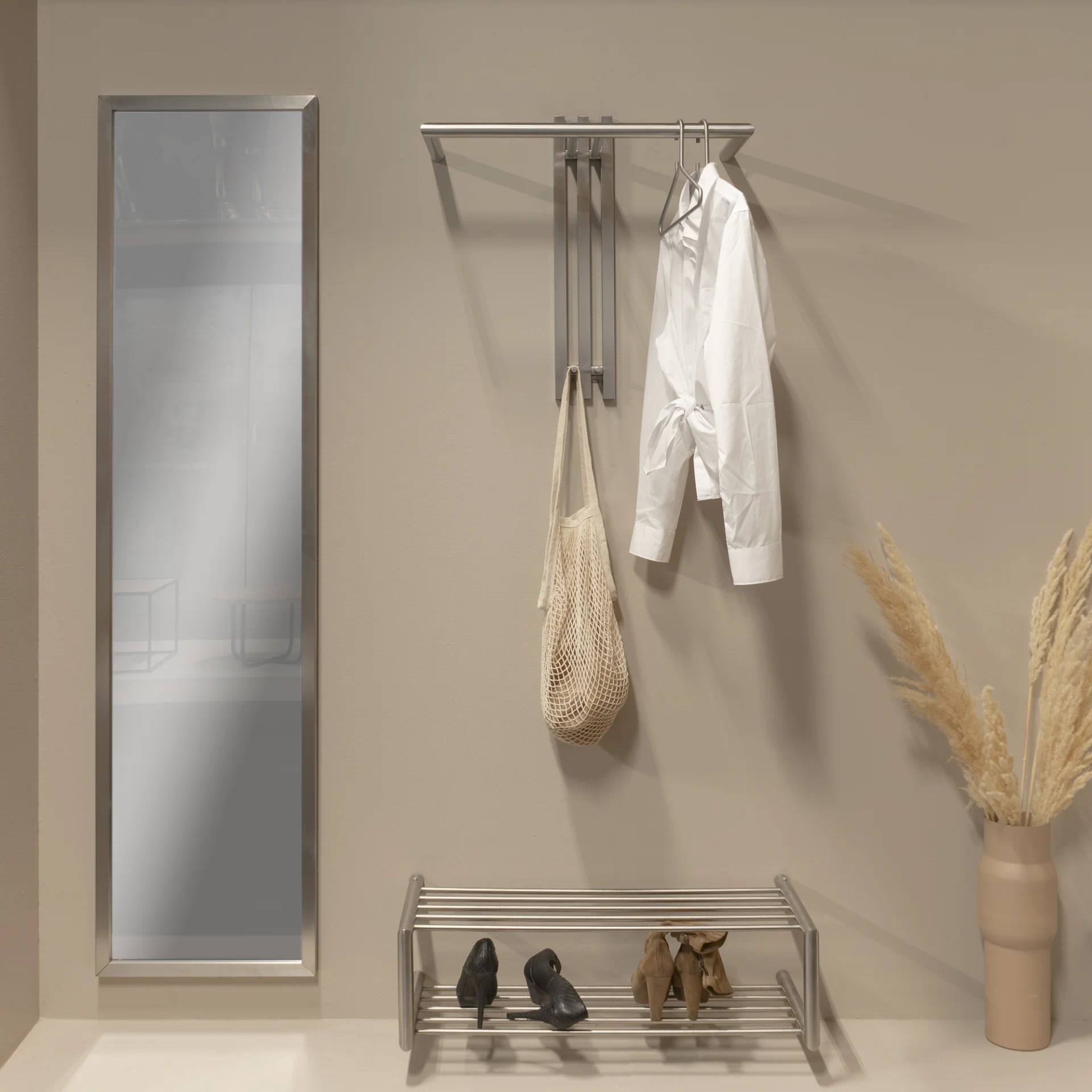 Spinder Design Senza 1 Wandgarderobe Edelstahl
