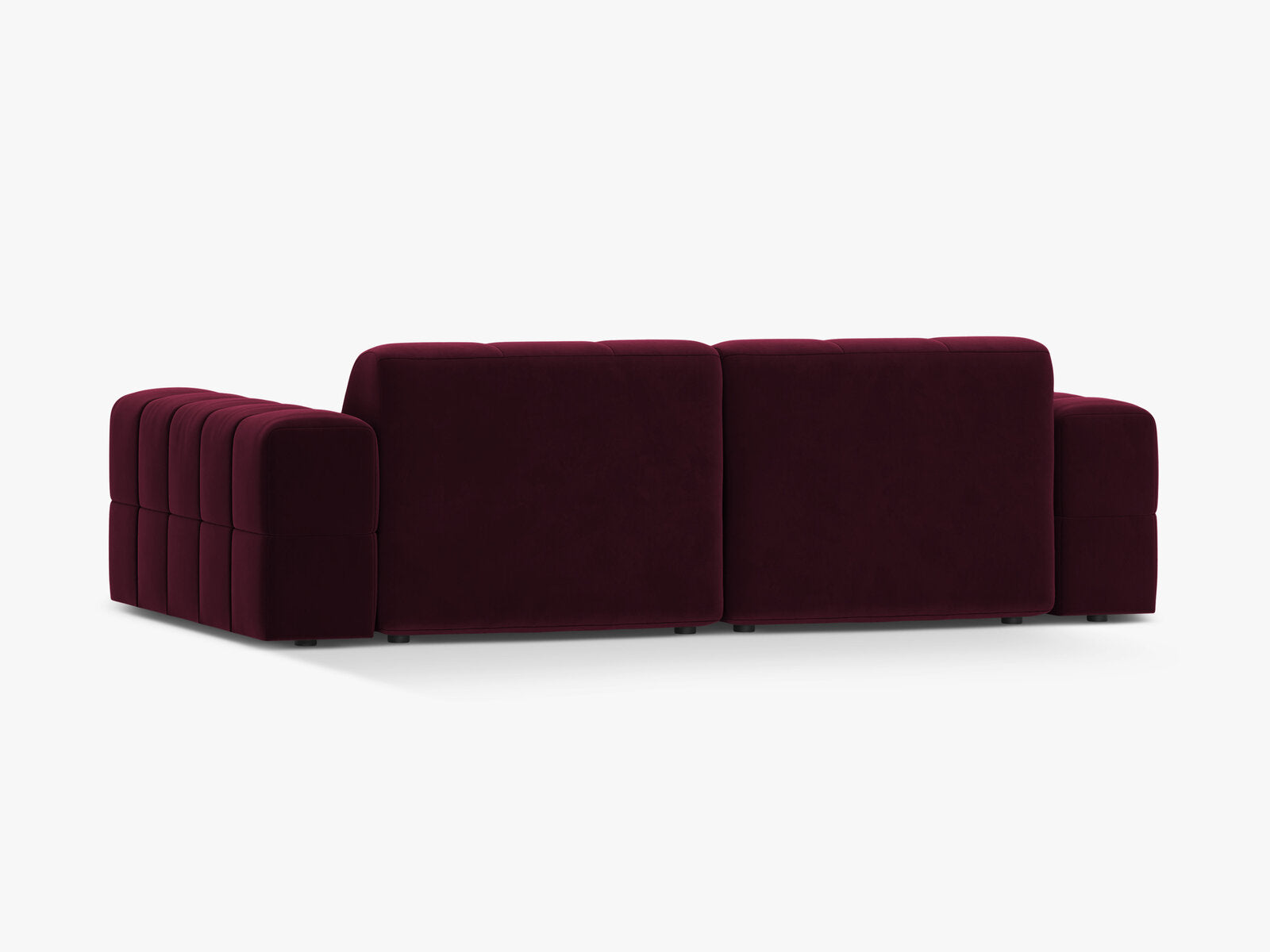 Micadoni Sofa Jennifer 3-Sitzer Samt Venus Burgunder