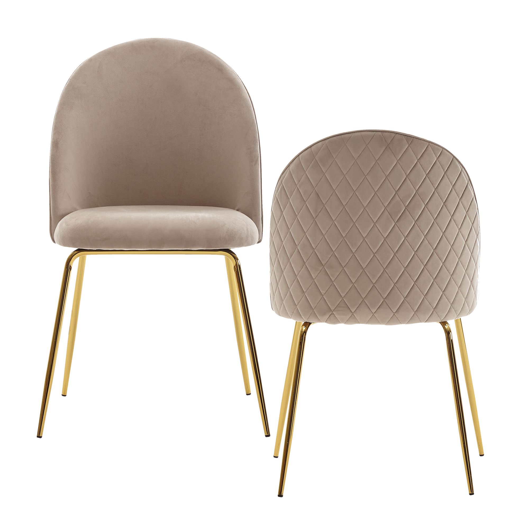 Esszimmerstuhl Eidar Samt Samt Beige 53 × 50 × 86 cm