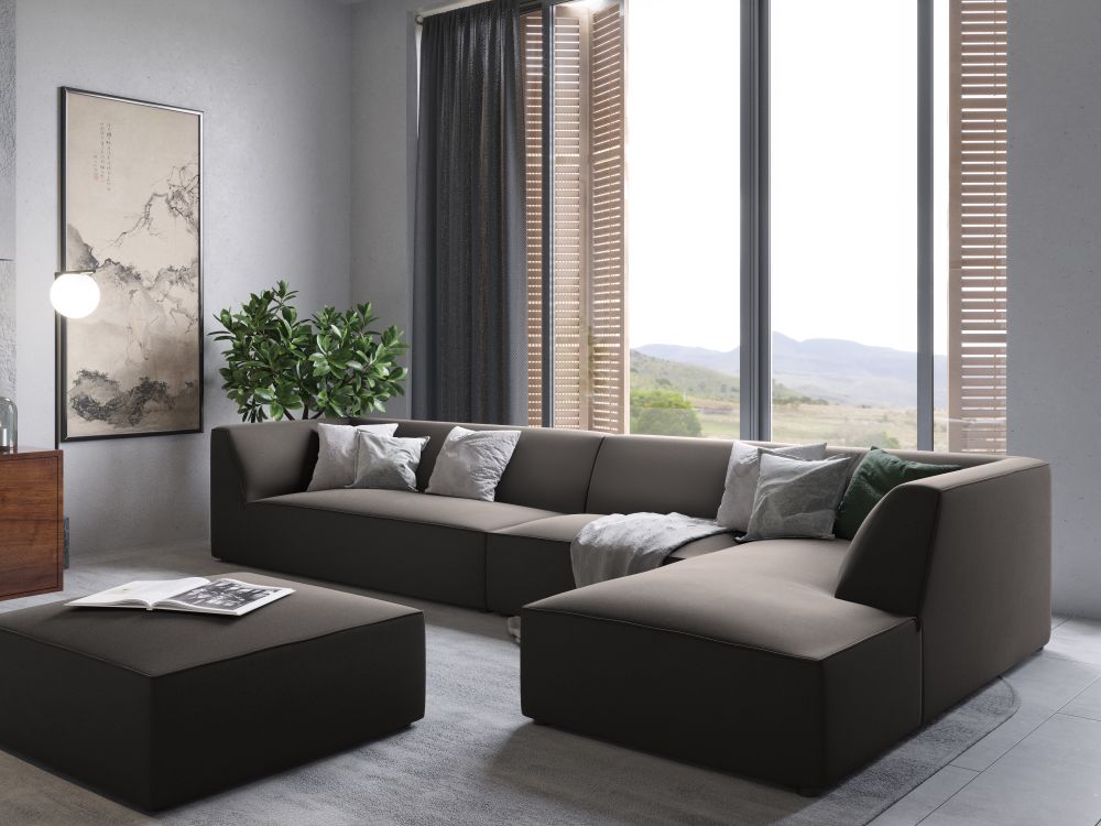 Cosmopolitan Design Pouf Siena Samt Salvador Dunkelgrau