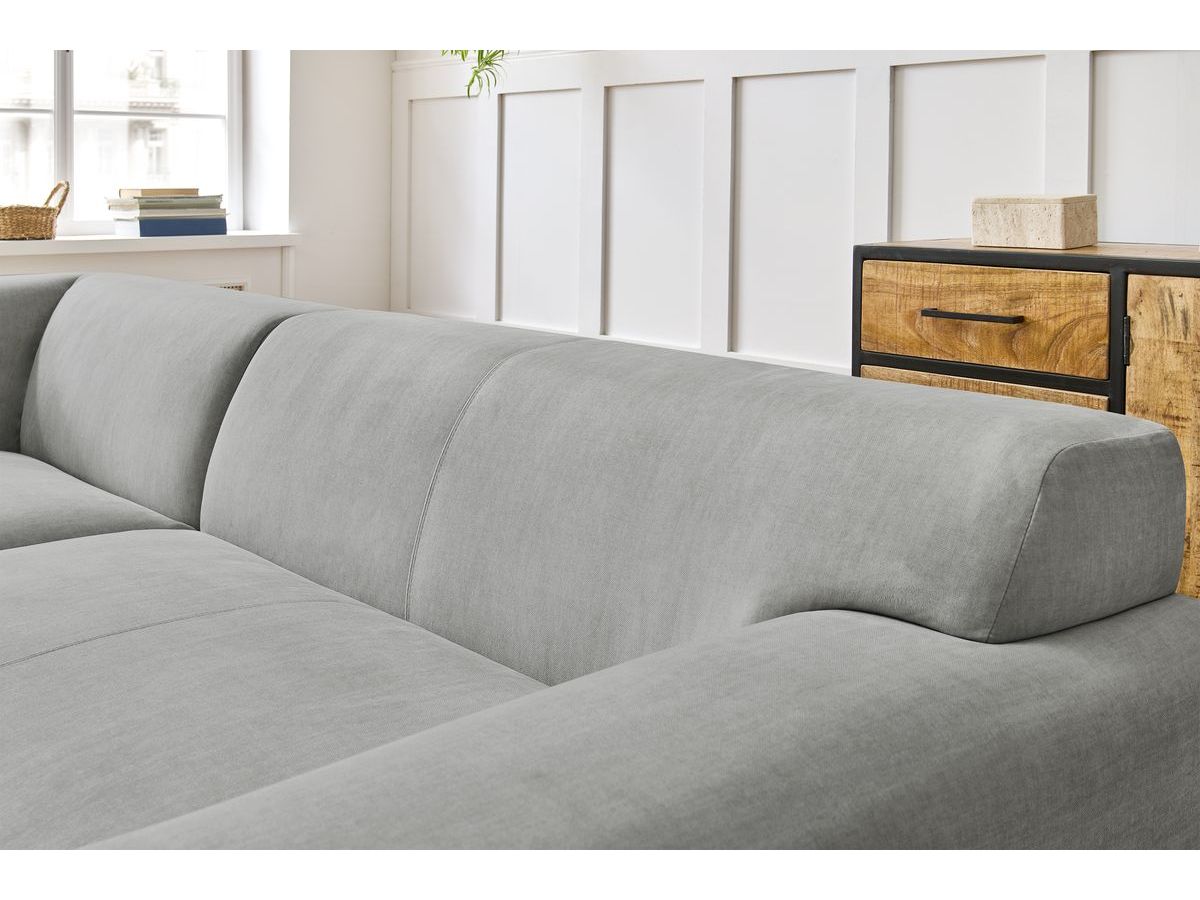 Bobochic Lavena Ecksofa 272 × 220 cm Samt Hellgrau Ecke links