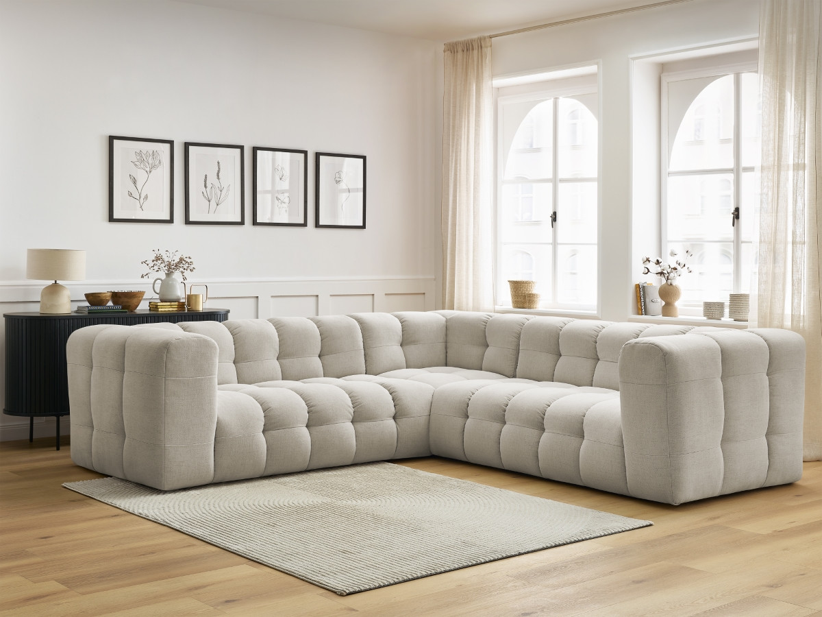 Bobochic Cloud Ecksofa 268 × 184 cm Stoff Beige