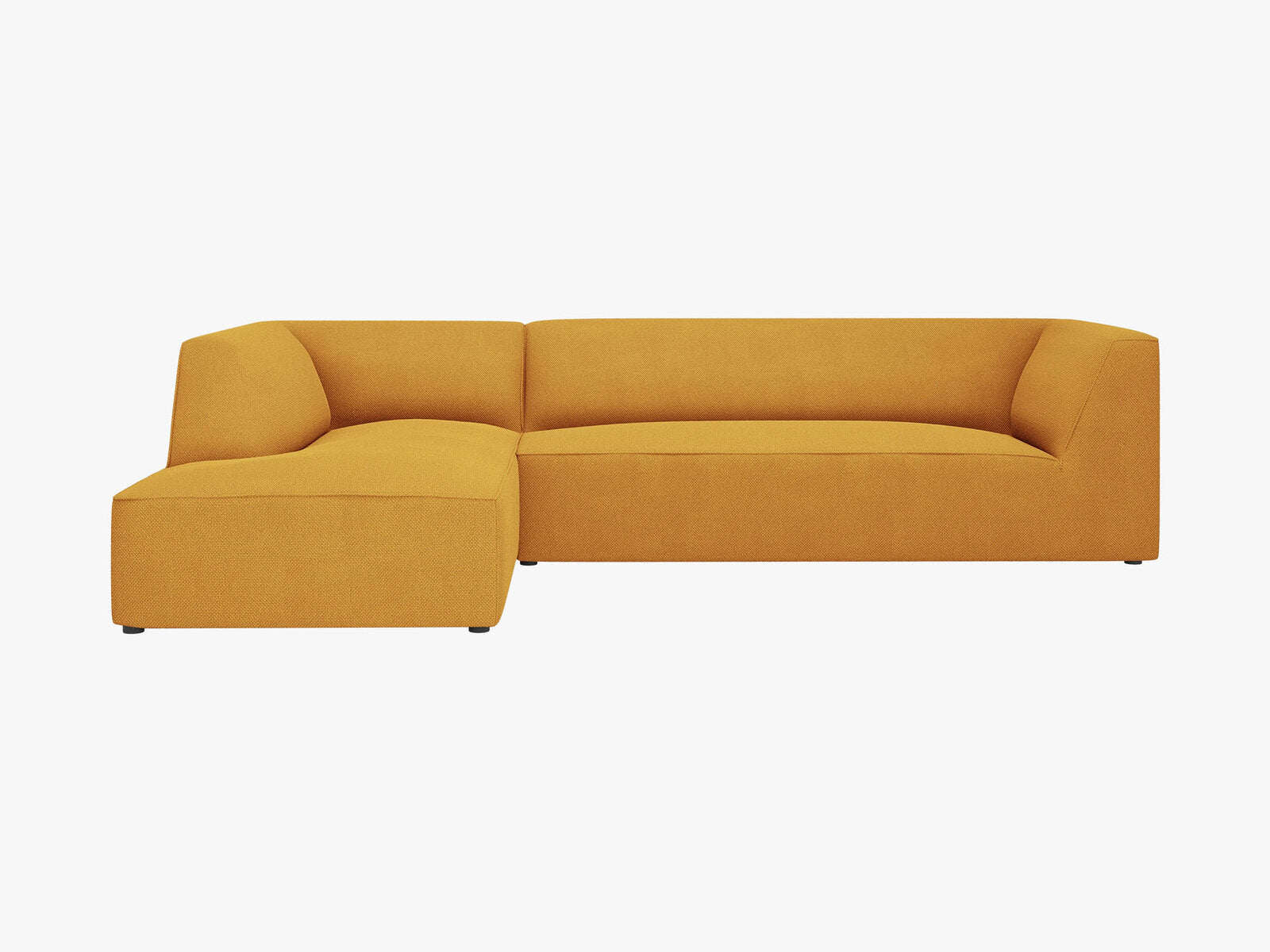 Micadoni 4-Sitzer Modular Sofa Ruby Links Strukturierter Stoff Ottawa Gelb