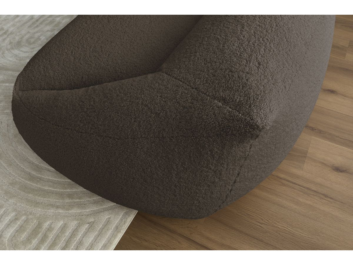 Bobochic Lilibet Pouf Bouclé-Stoff Braun