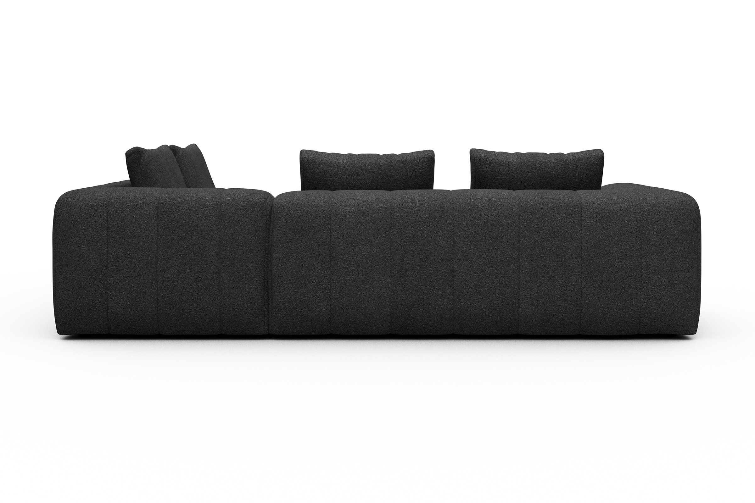 Ecksofa Hugo 2x 2,5-Sitzer Armlehne links Boucle-Charcoal