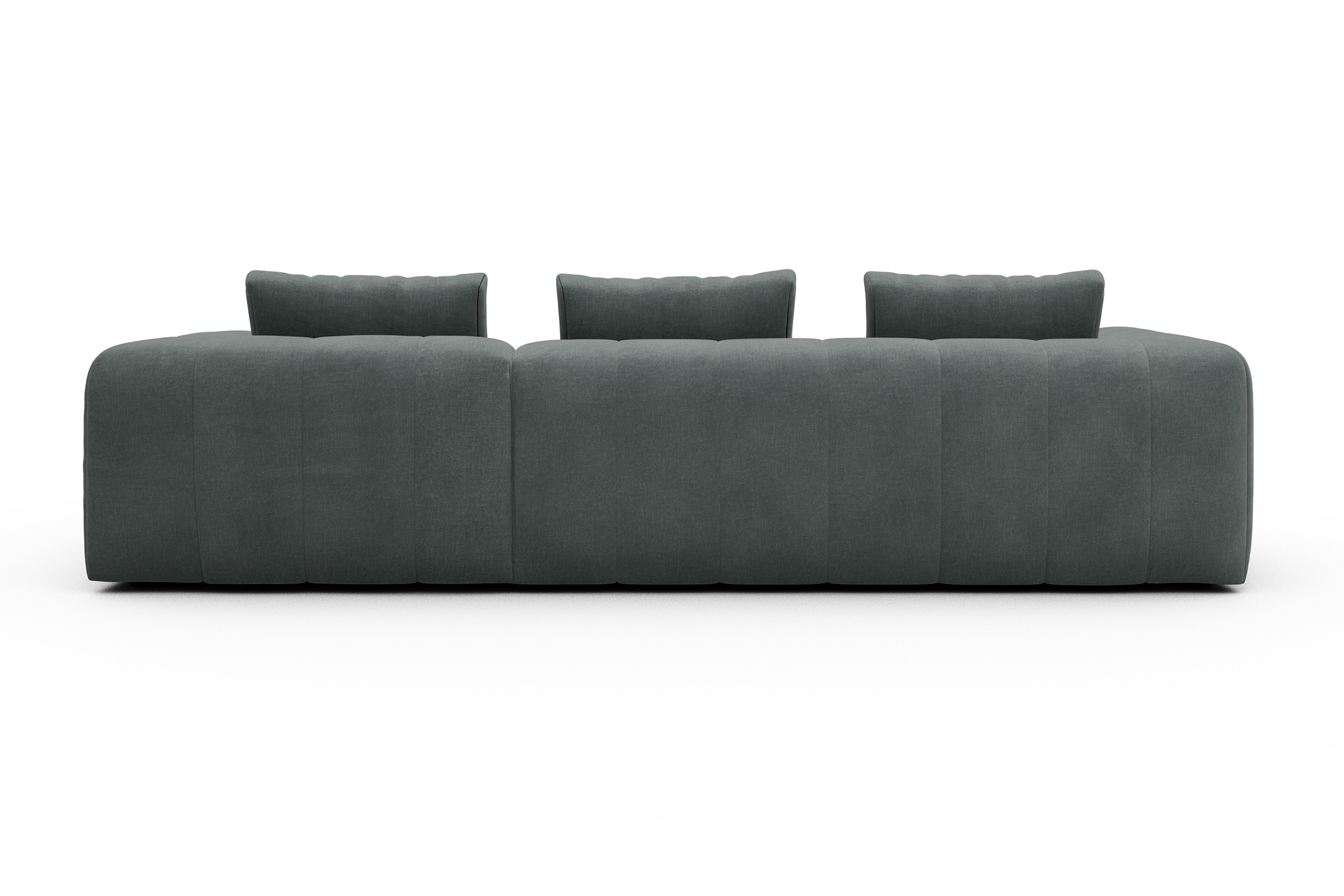 Ecksofa Hugo 2,5-Sitzer Armlehne links mit Chaiselongue Smooth-Silver-Grey