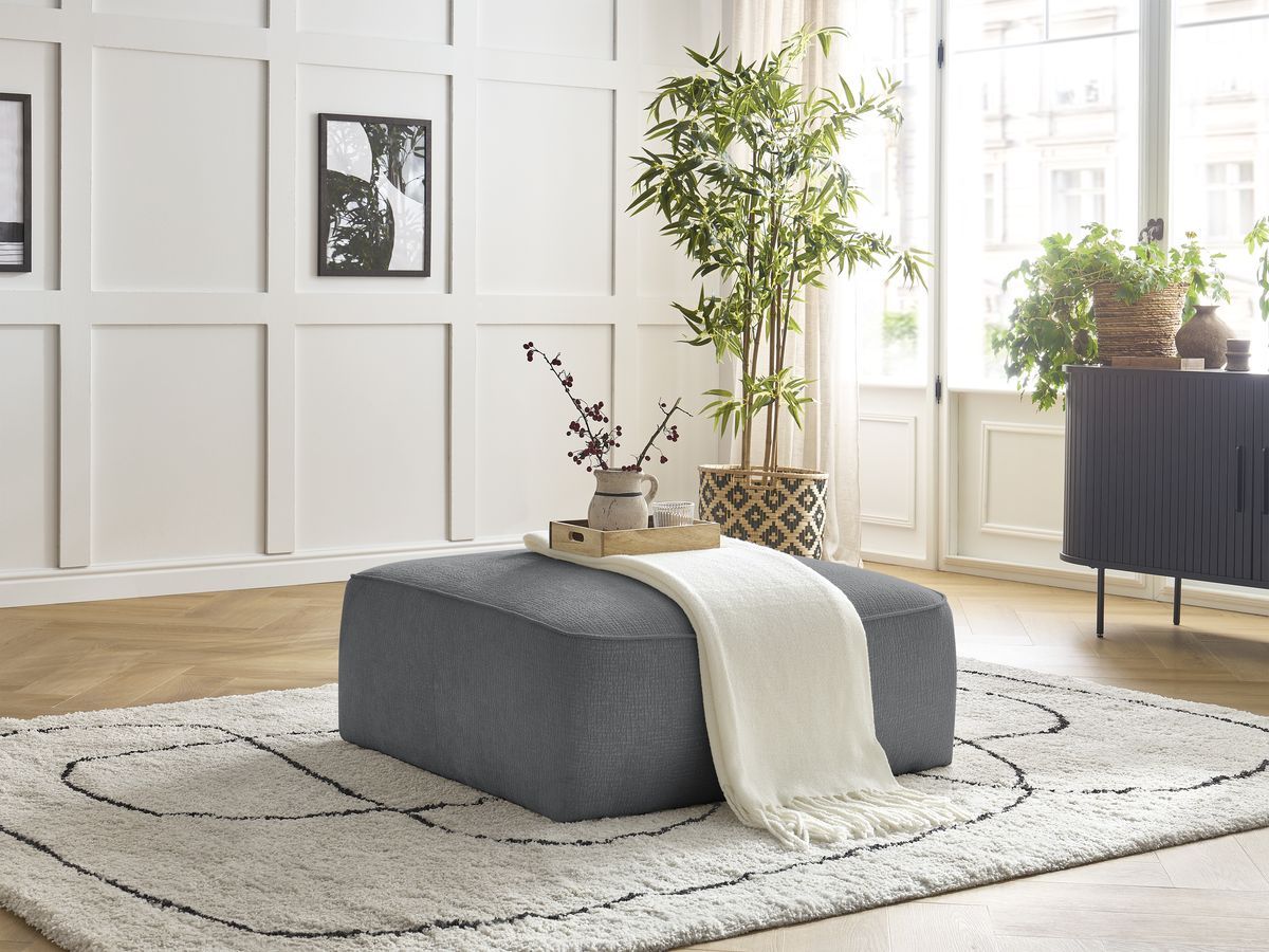 Bobochic Leopold Pouf Strukturstoff Dunkelgrau