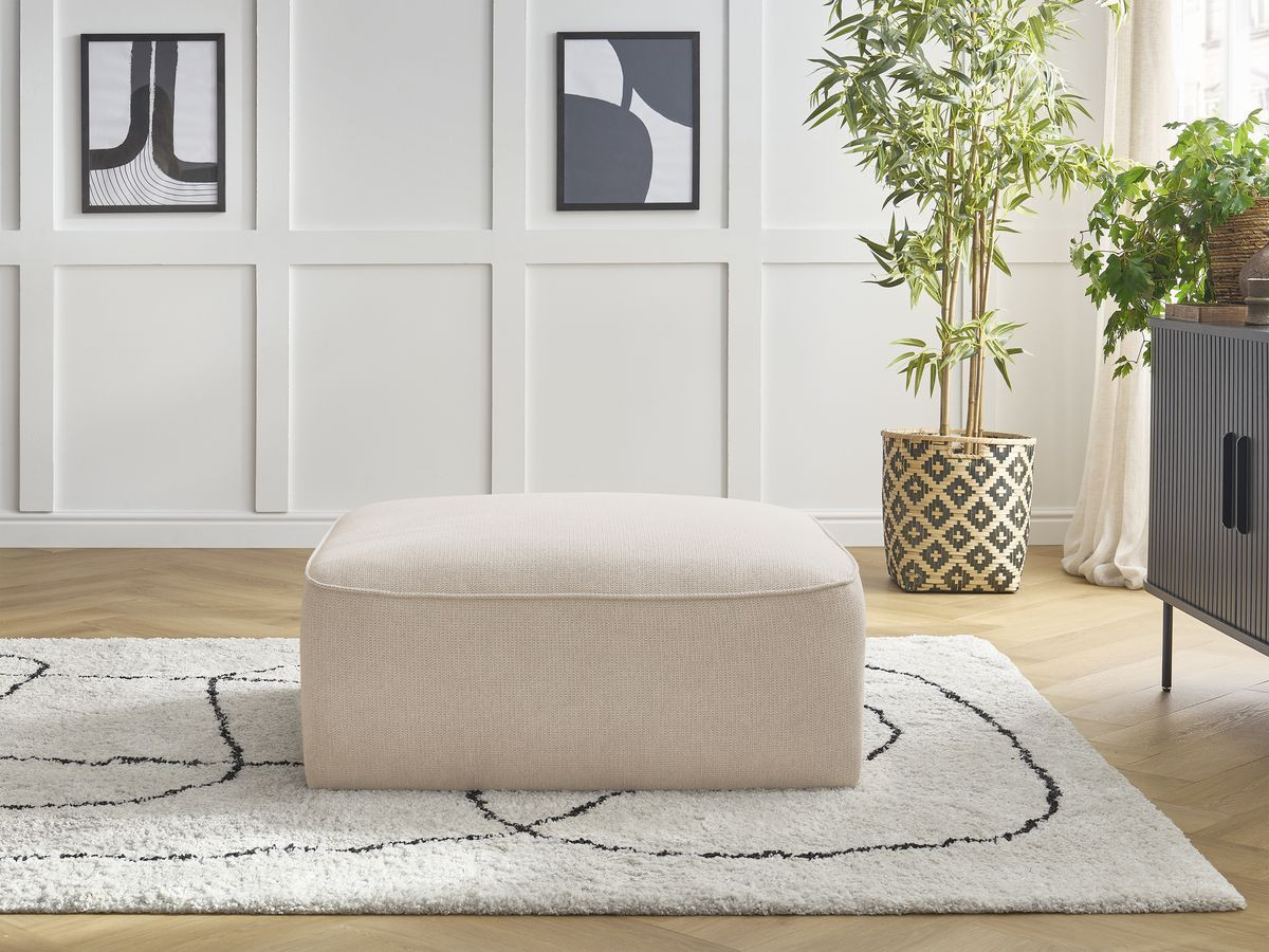 Bobochic Leopold Pouf Melange-Stoff Beige
