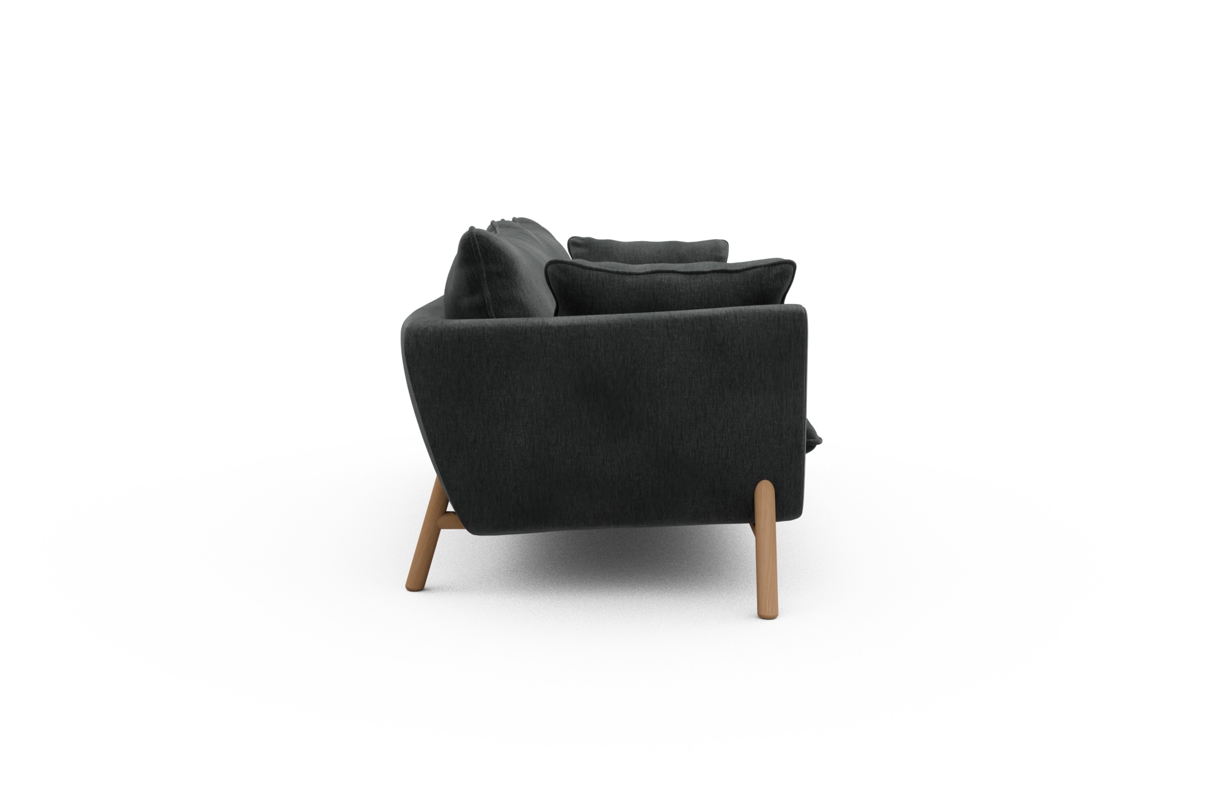 Sofa Emil PREMIUM 3-Sitzer Beinfarbe Eiche Natur Smooth-Deep-Warm-Grey