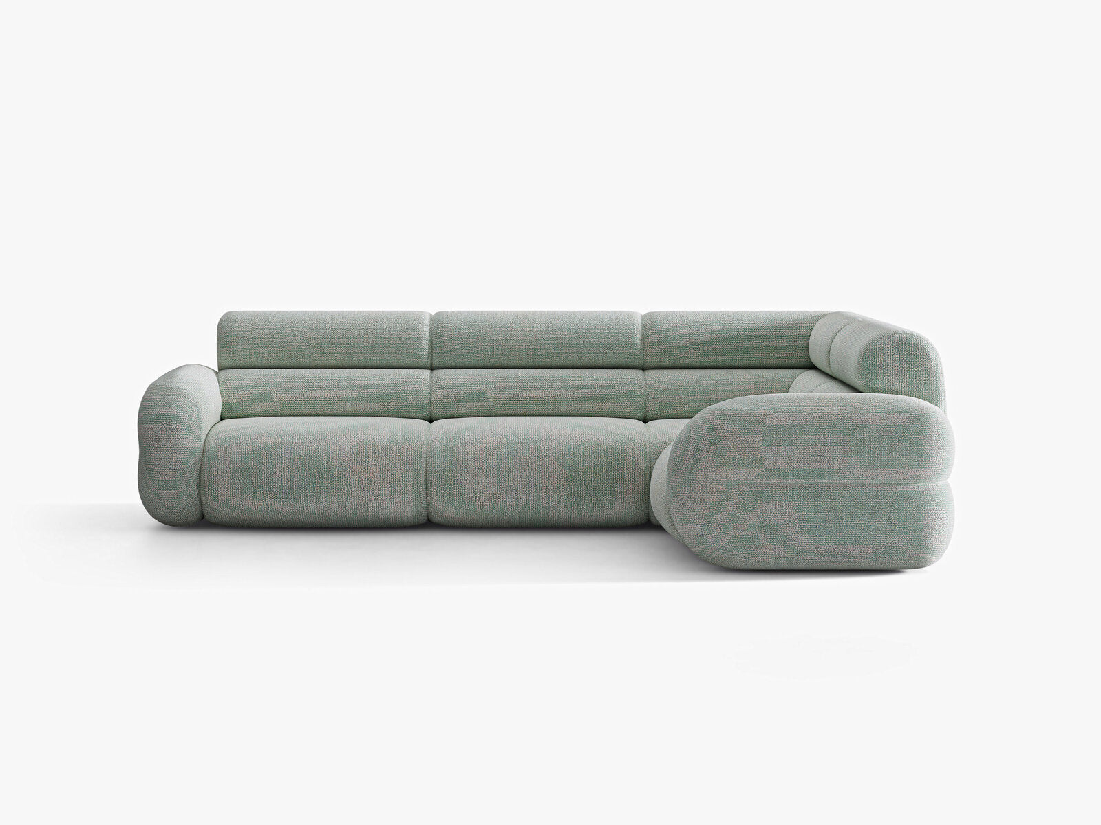 Micadoni Neo Ecksofa 5-Sitzer Links Chenille SILENCIO Gedämpftes Blau