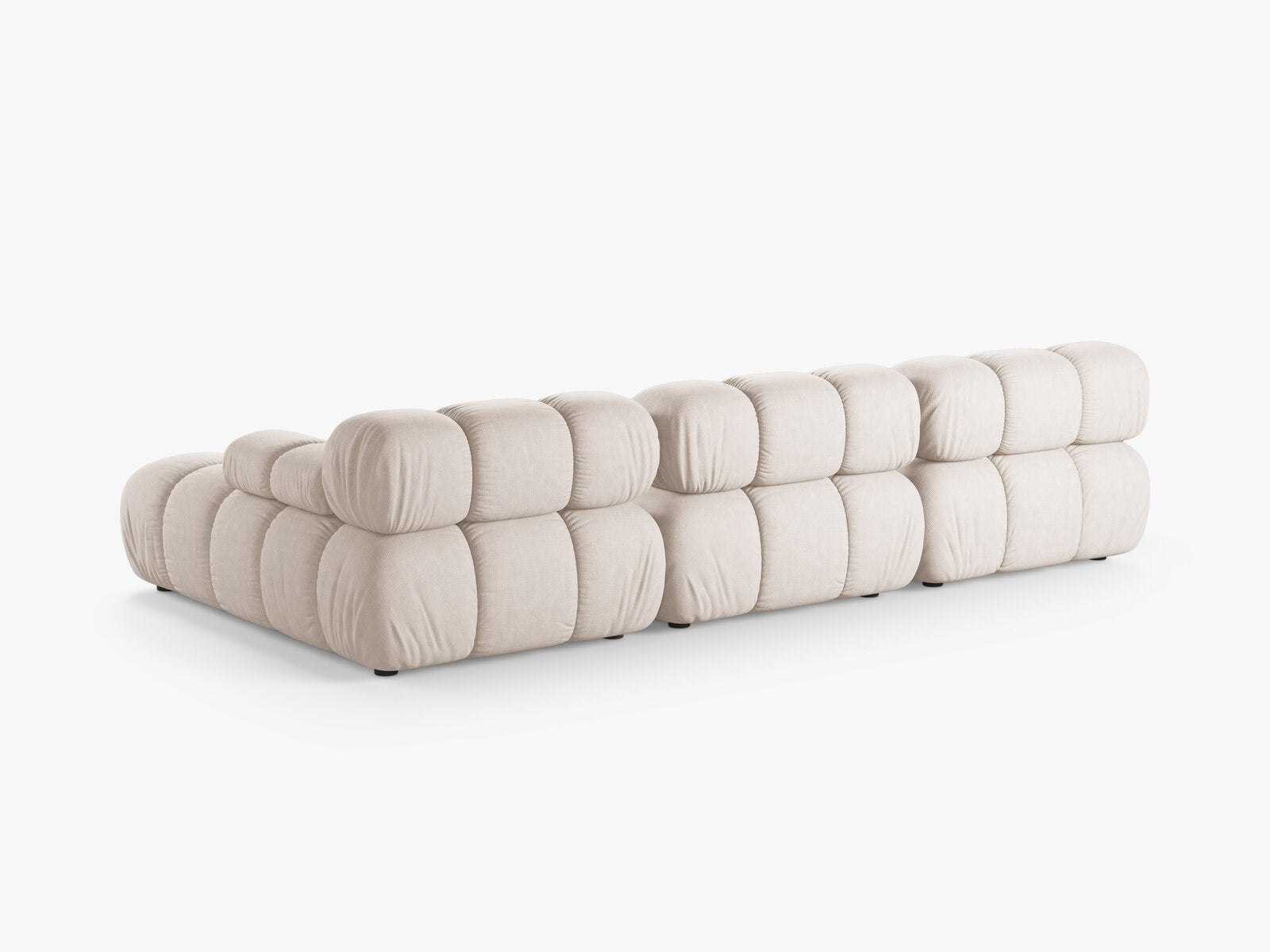 Micadoni Modulares Ecksofa Bellis 4-Sitzer Rechts Strukturierter Stoff Liberty Beige