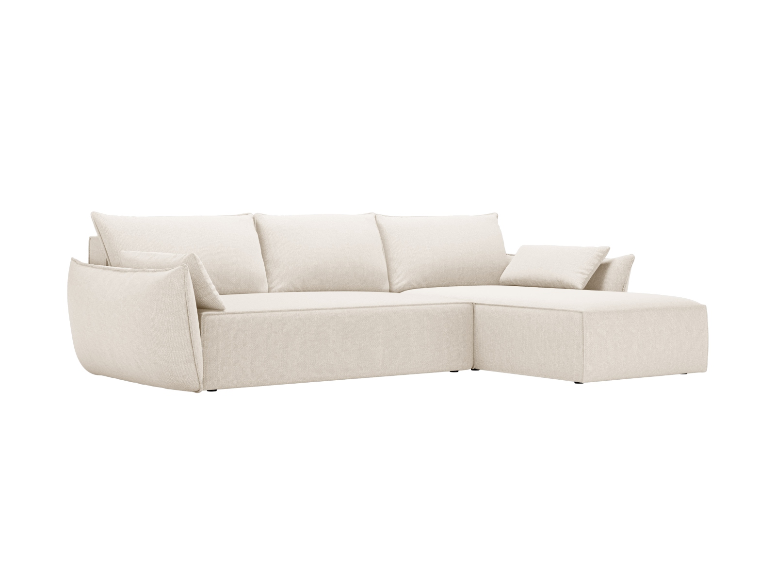 Micadoni Ecksofa Kaelle 4-Sitzer mit Schlaffunktion Links Chenille Helles Beige