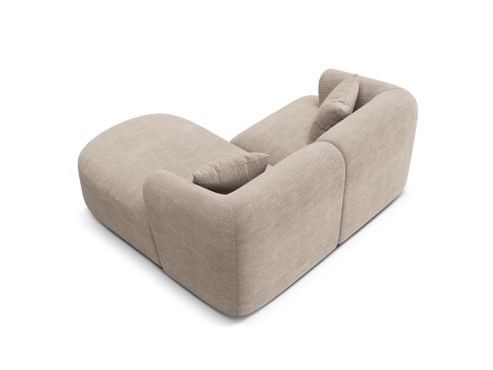 Cosmopolitan Design Ecksofa Campi 3-Sitzer Kord Lincoln D Cappuccino Rechts