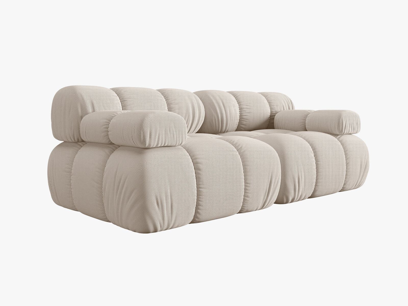 Micadoni Modulares Sofa Bellis 2-Sitzer 3D-Stoff Sonic Helles Beige