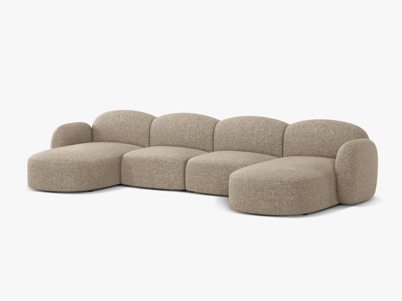 Micadoni Panorama Sofa Blair 6-Sitzer Chenille Eden Dunkelbeige