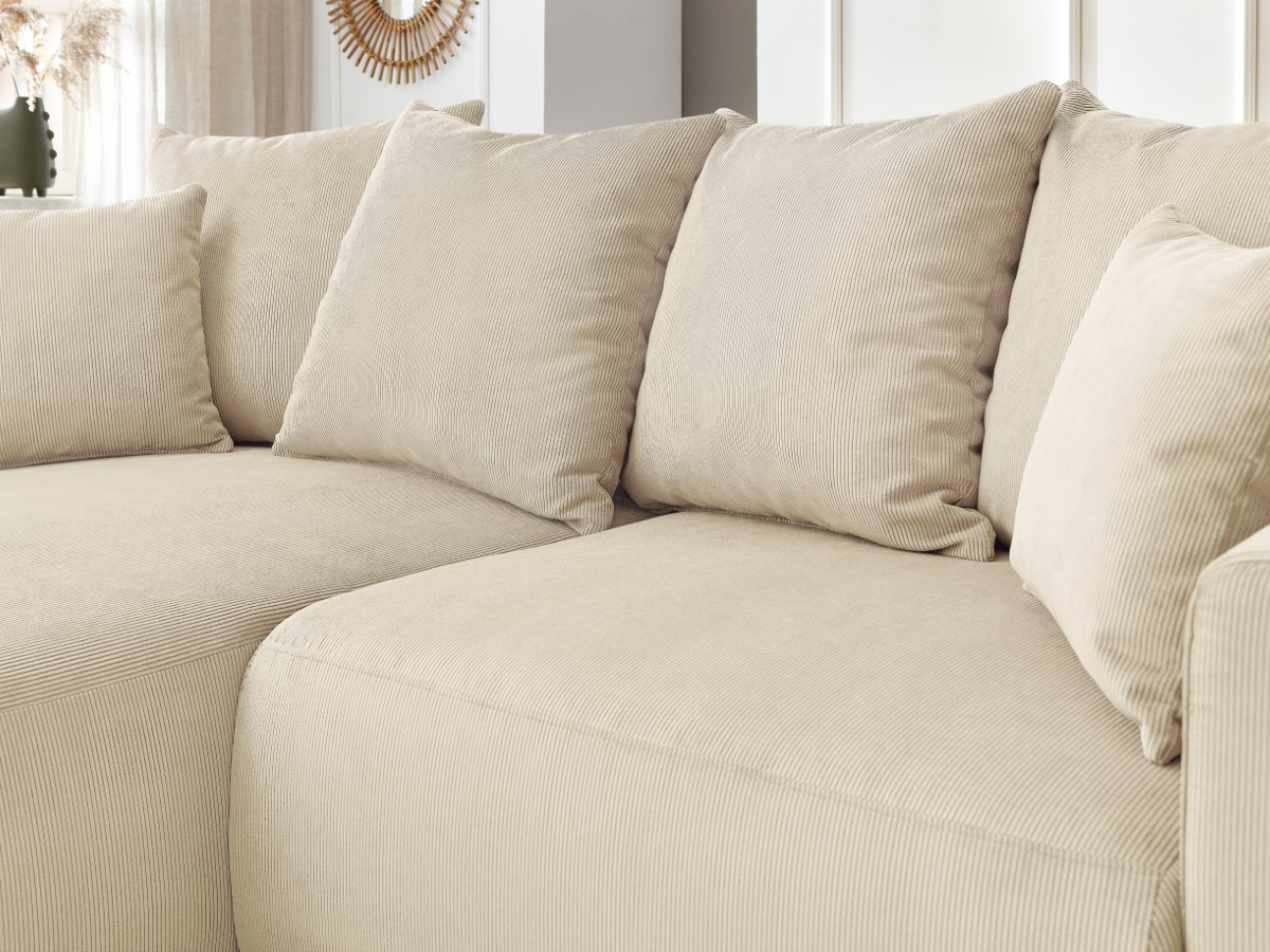 Bobochic Enjoy Ecksofa Cordsamt Beige Ecke links