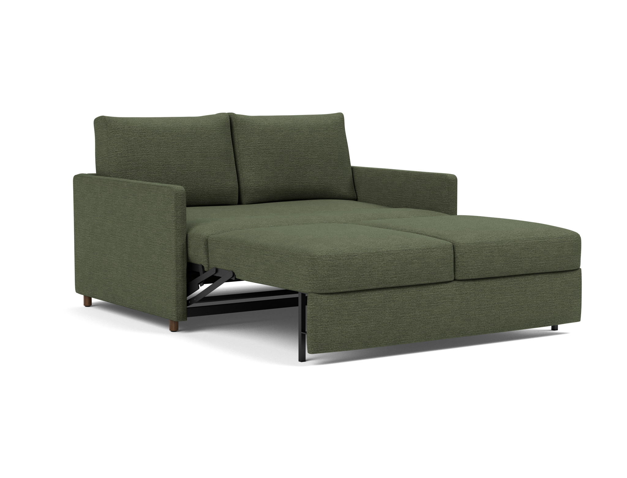 Schlafsofa Neah mit Slim-Armlehnen 140 Strukturierter Stoff Taura 353-Forest