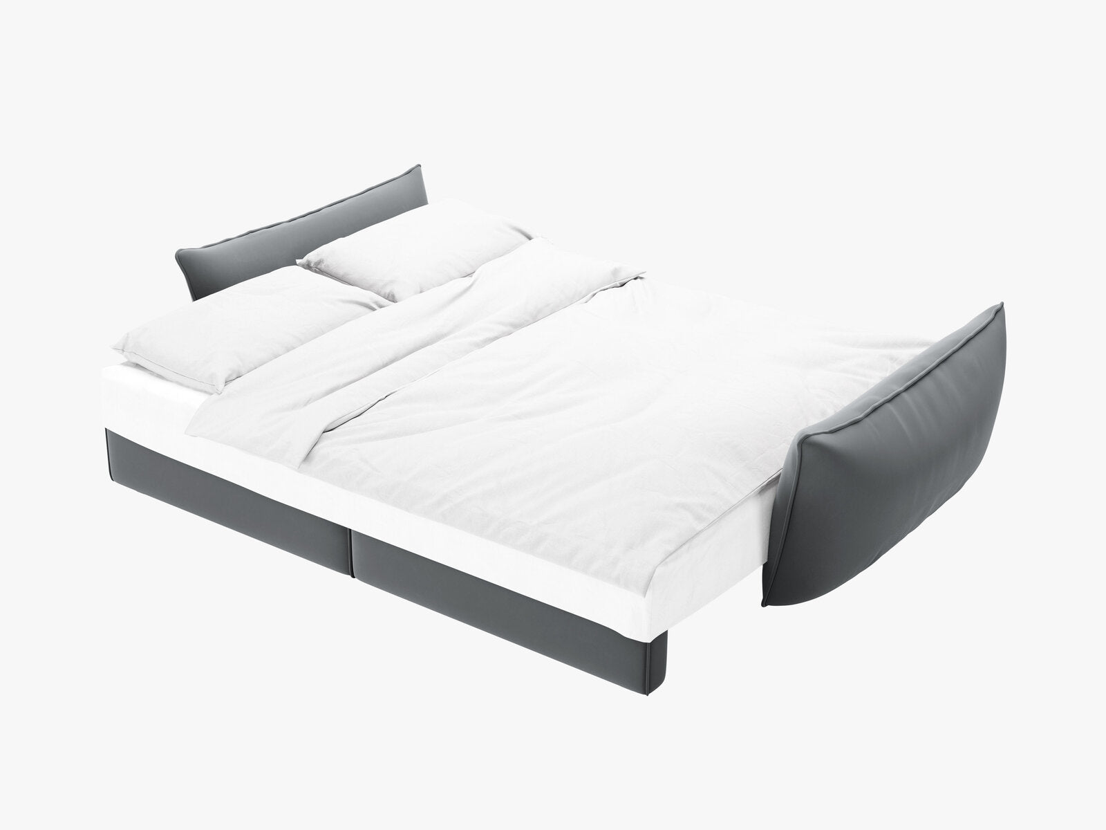 Micadoni Kaelle Schlafsofa 3-Sitzer mit Bettkasten Samt Bluvel Grau