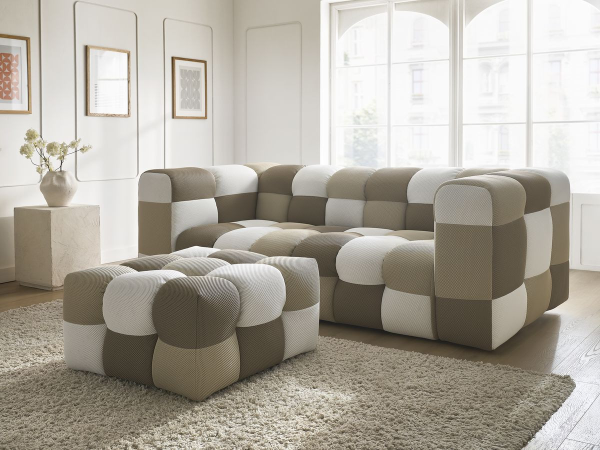 Bobochic Cloud Sofa 4-Sitzer mit Pouf Mesh-Stoff Mehrfarbig