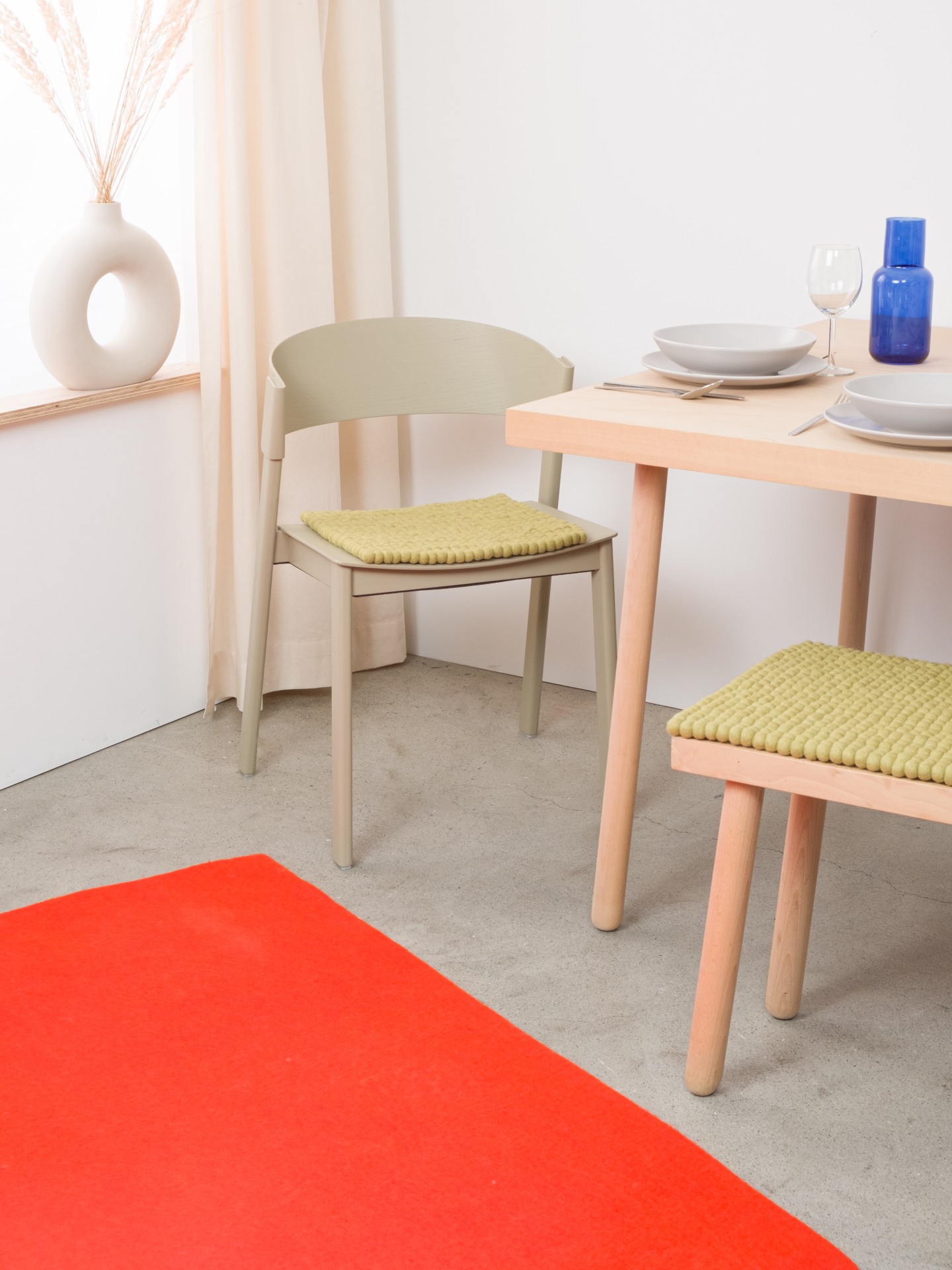 myfelt Pitt - Filzkugel Sitzauflage quadratisch
