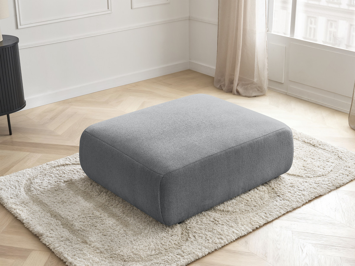 Bobochic Jana Pouf 94 × 114 cm Melange-Stoff Dunkelgrau